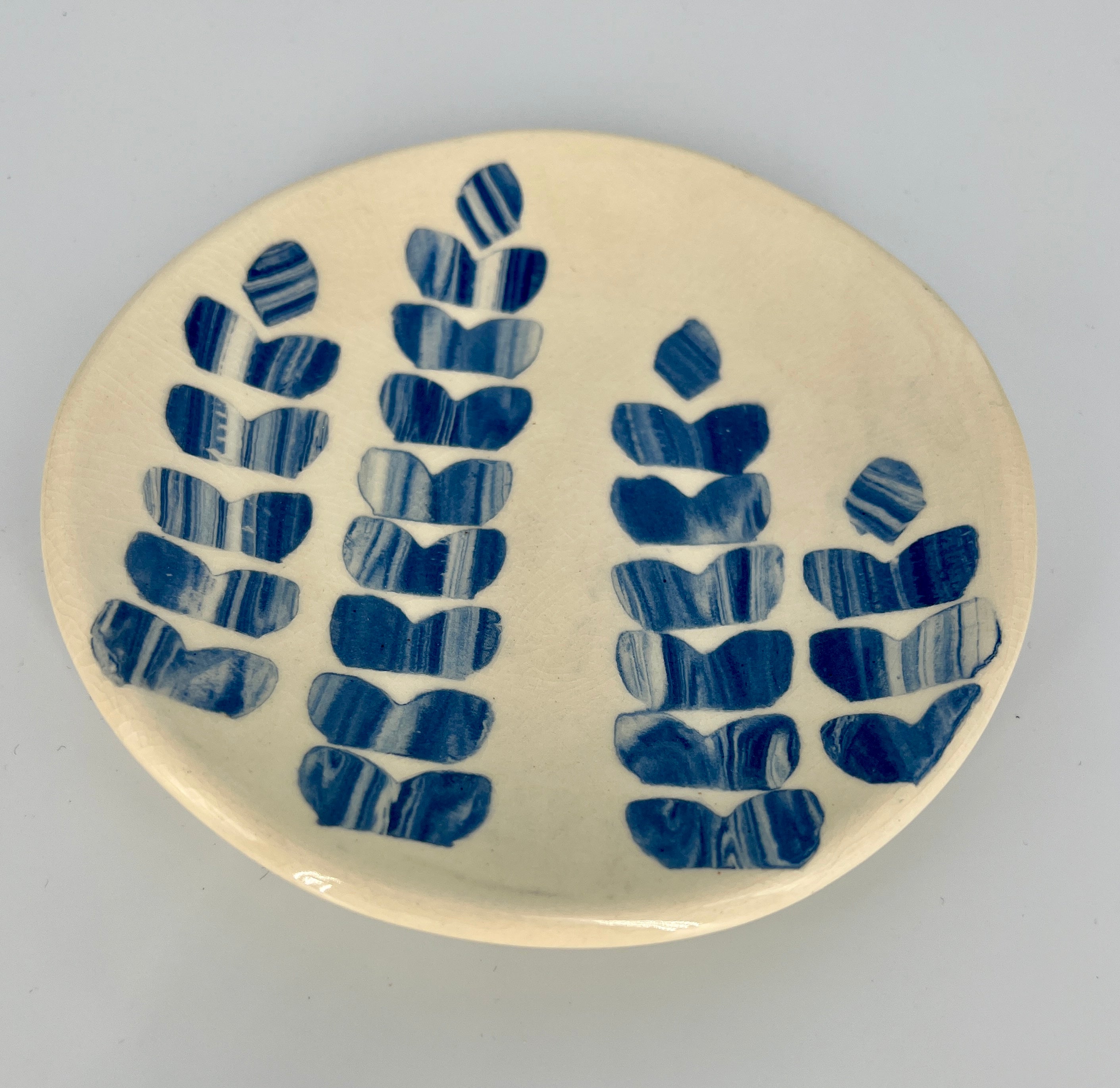 Round Bluebonnet Patterned Dish by Katy Bradshaw David