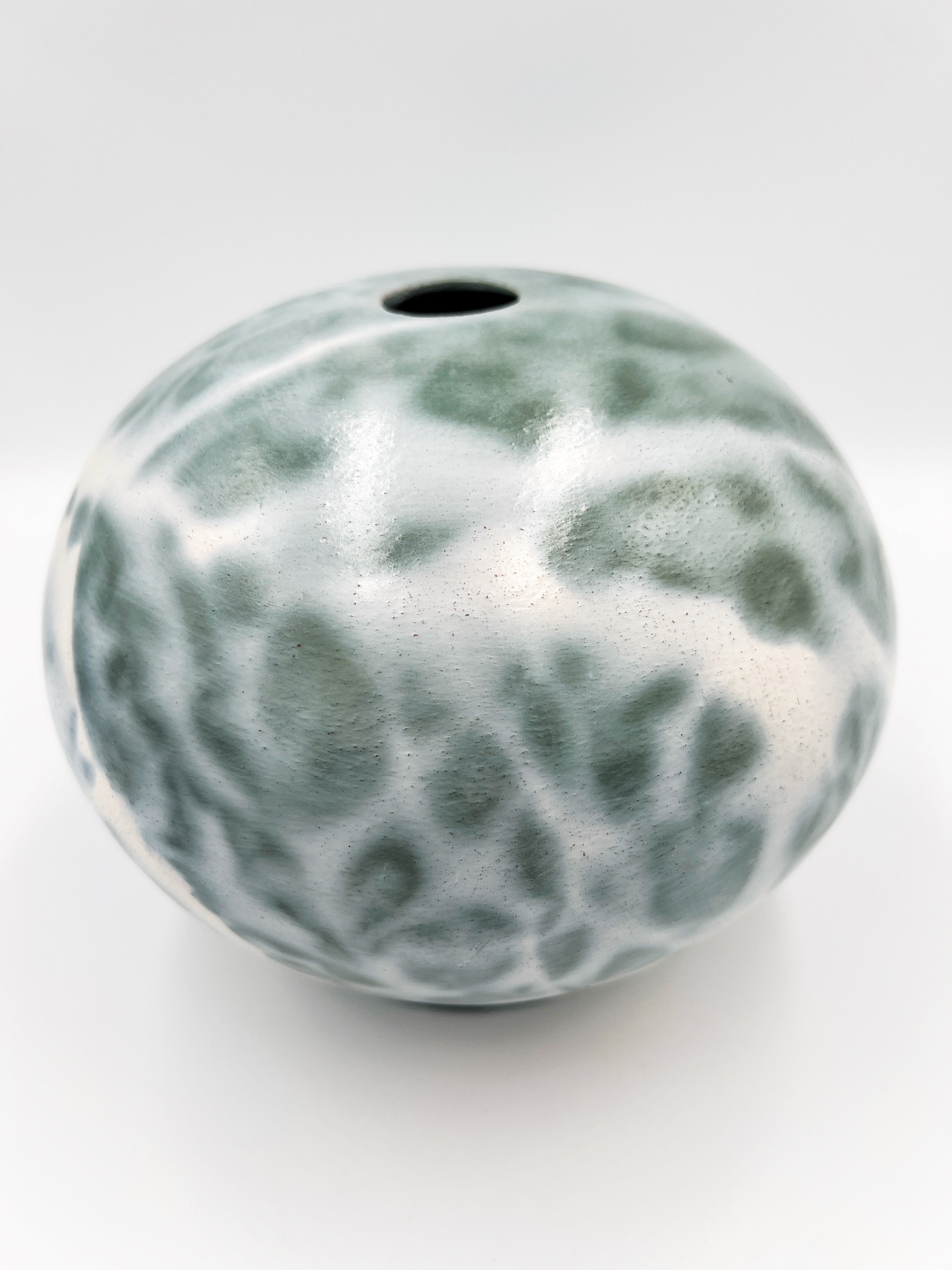 Blue Leopard Raku Vase by Mark Kazanoff