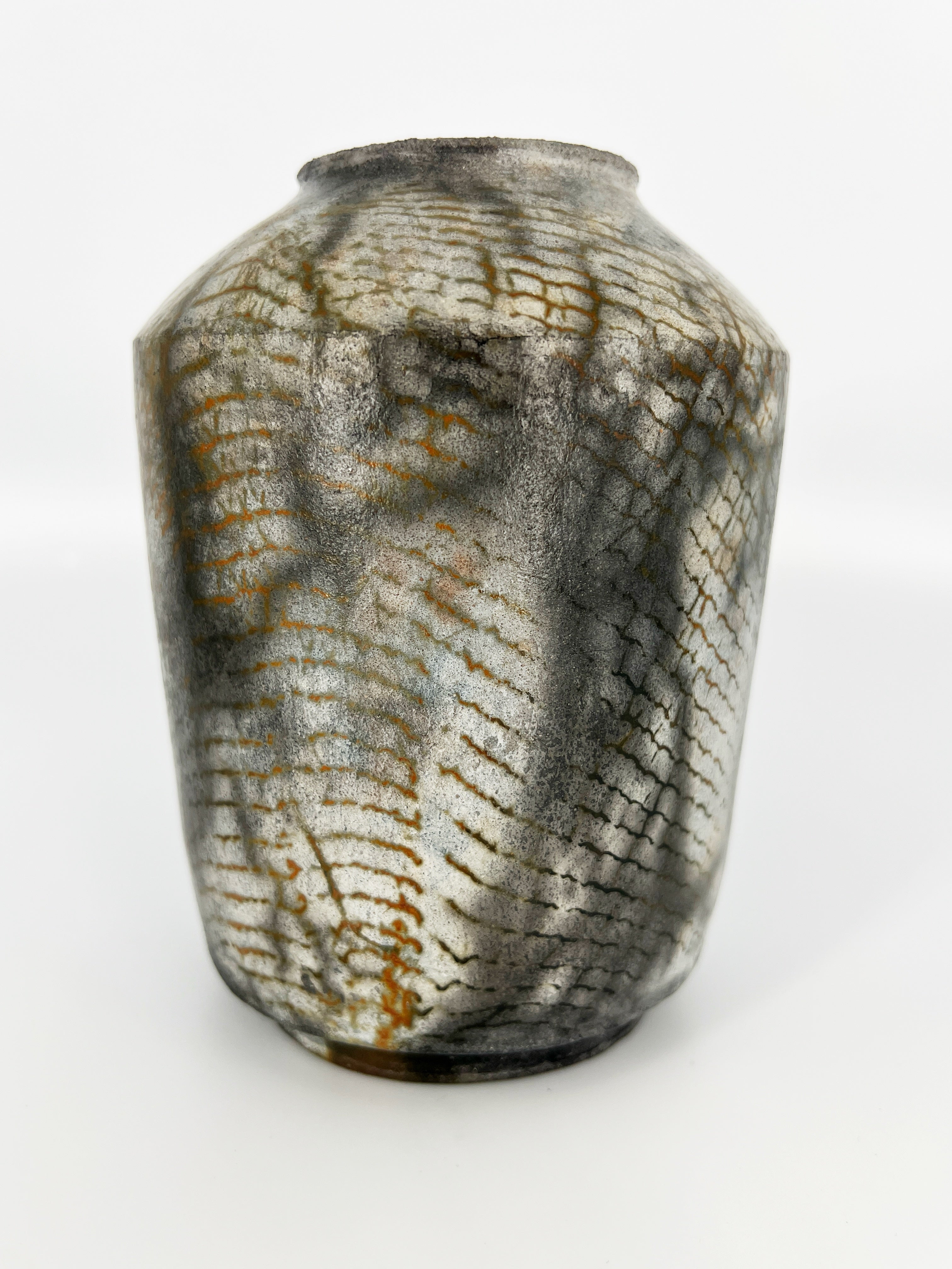 Raku Copper Mesh Vase #1 by Mark Kazanoff
