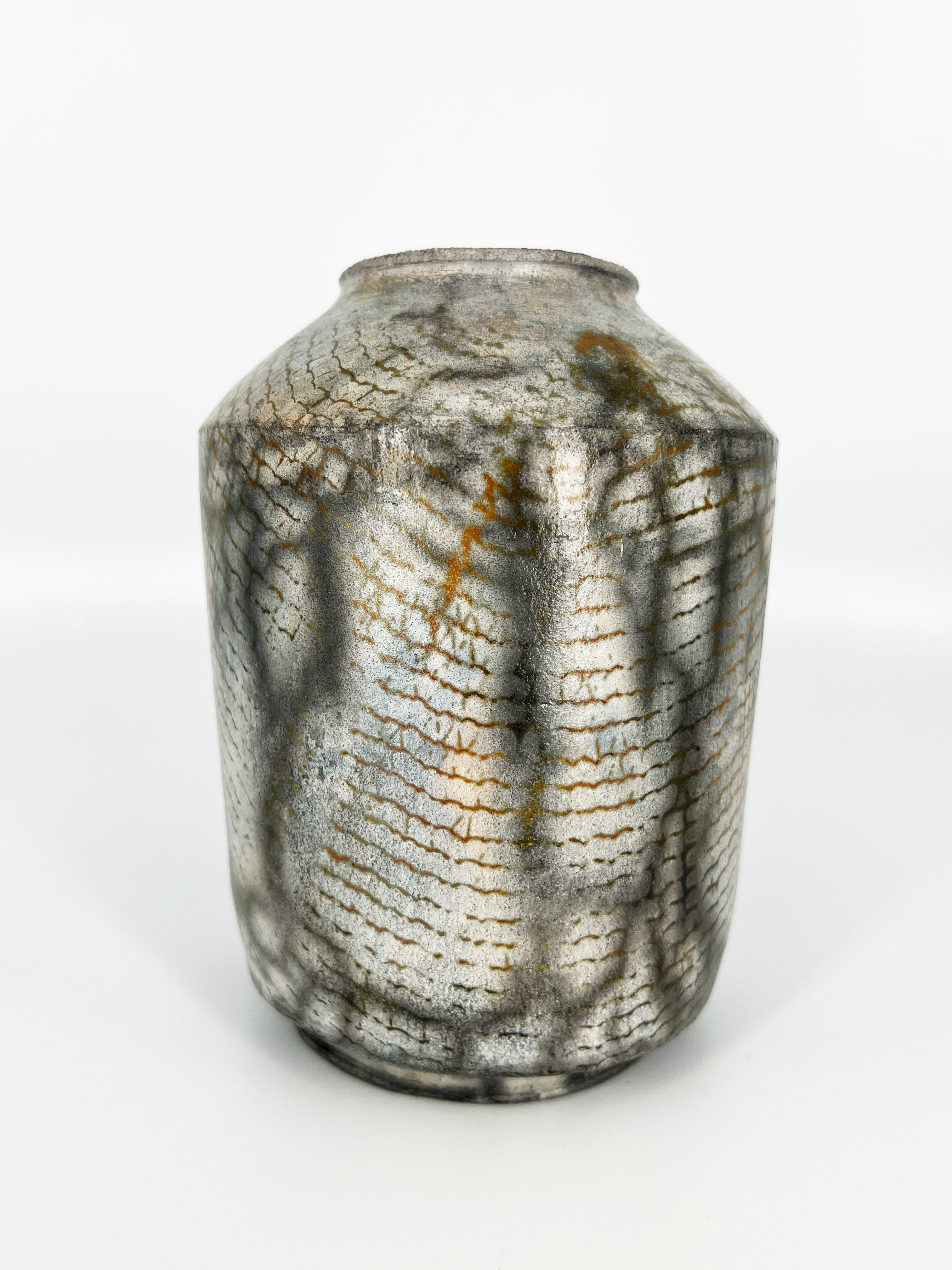 Raku Copper Mesh Vase #1 by Mark Kazanoff