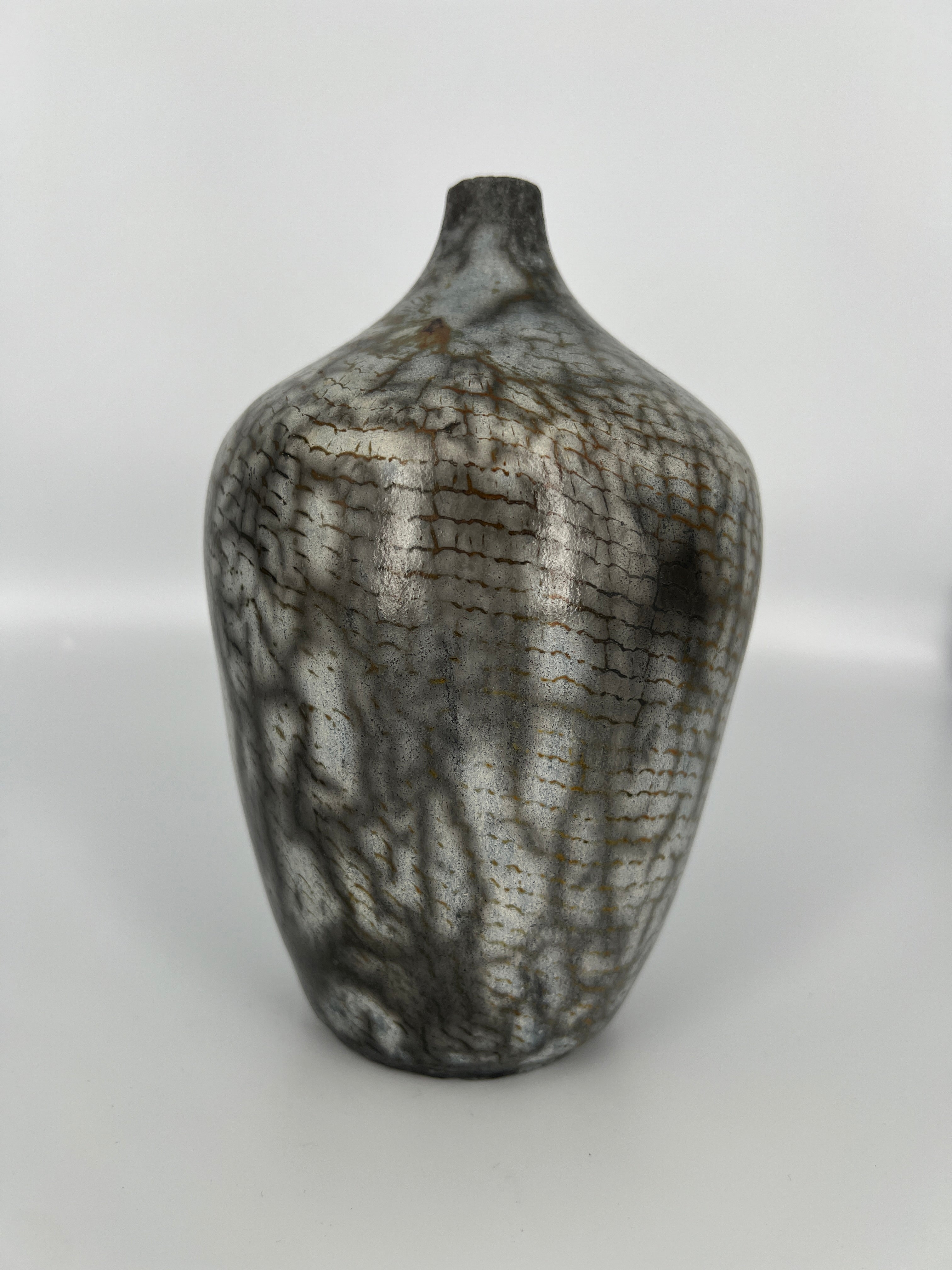Raku Copper Mesh Vase #2 by Mark Kazanoff