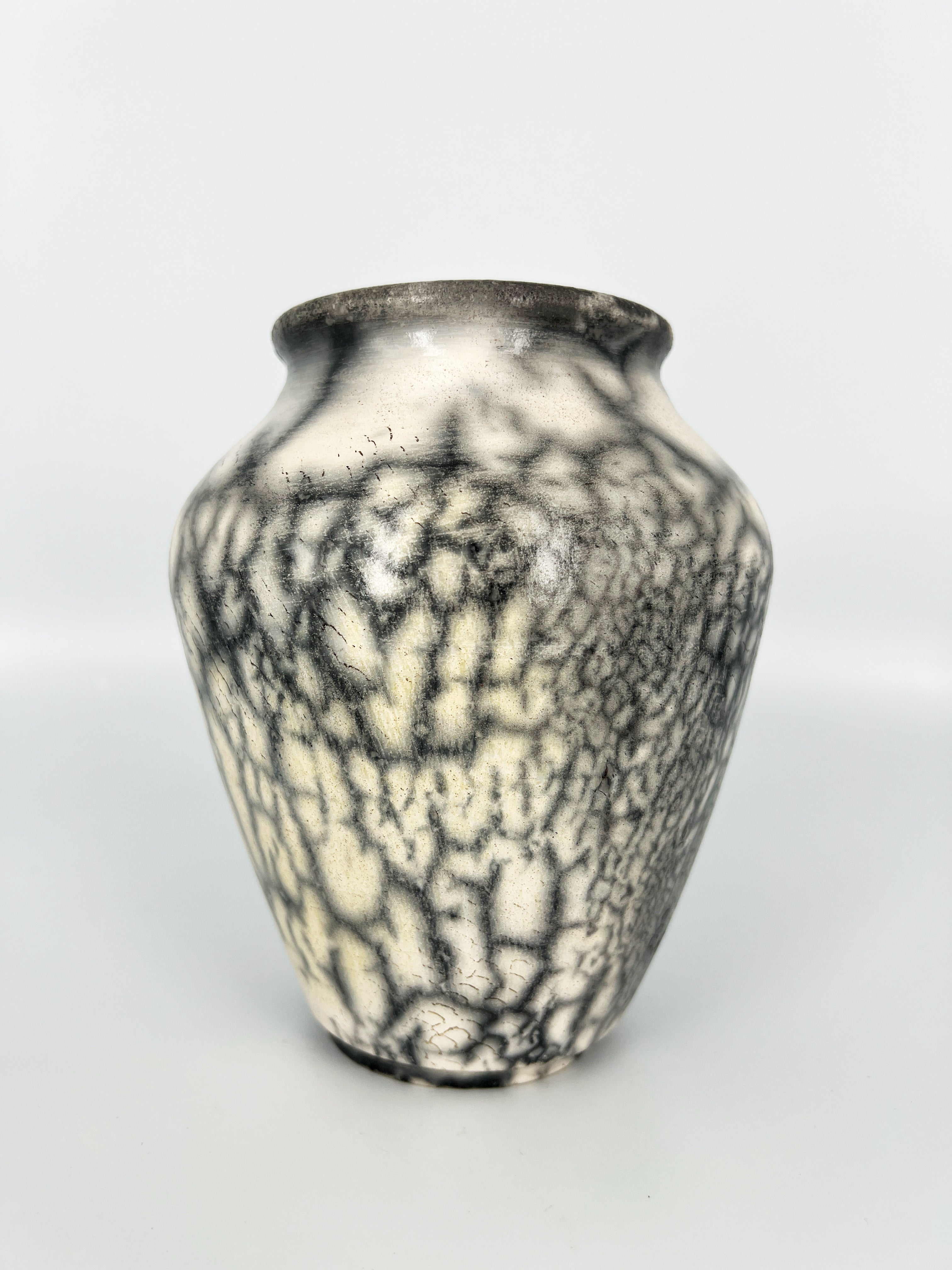 Raku Crackle Pot by Mark Kazanoff