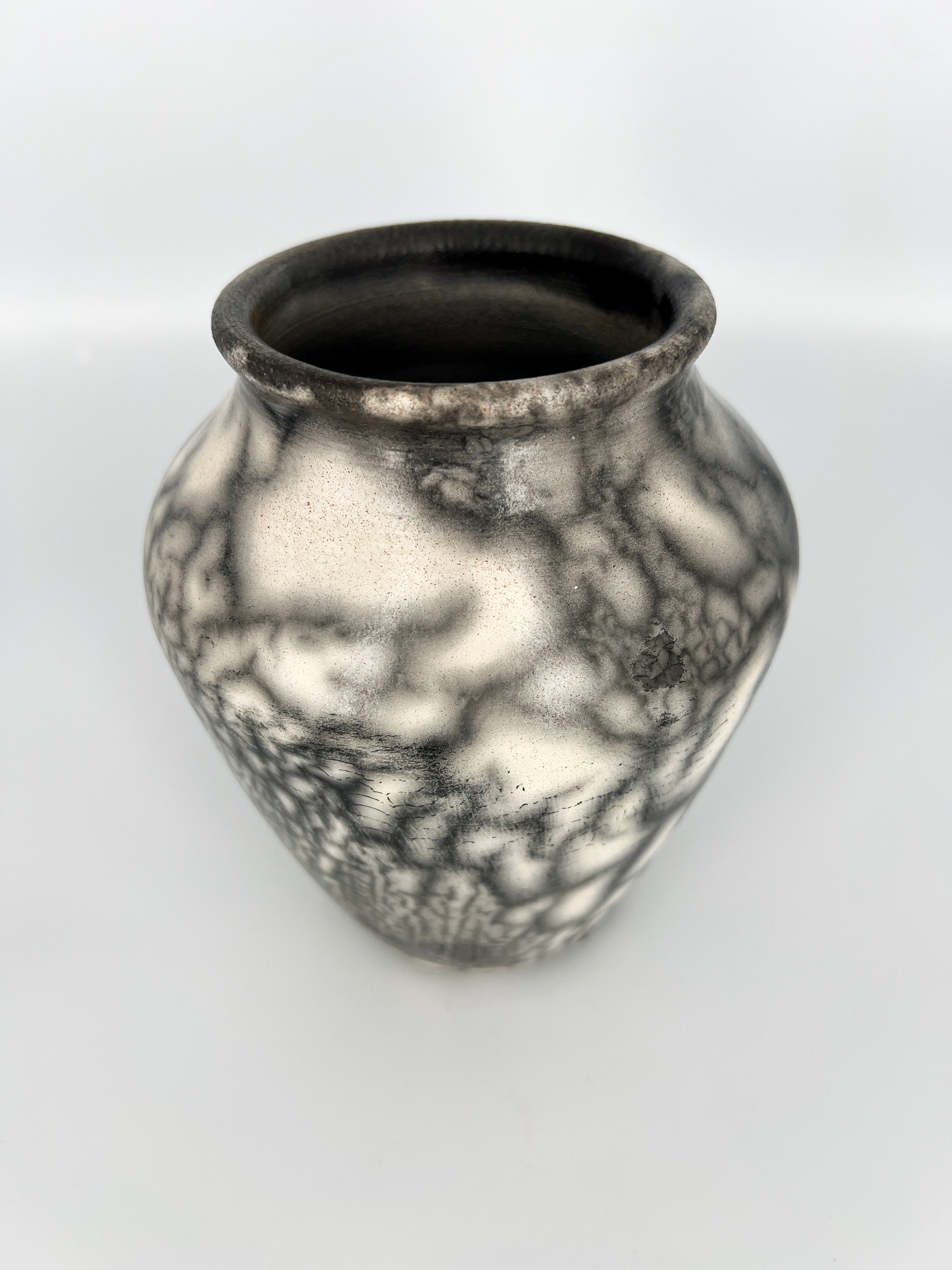 Raku Crackle Pot by Mark Kazanoff