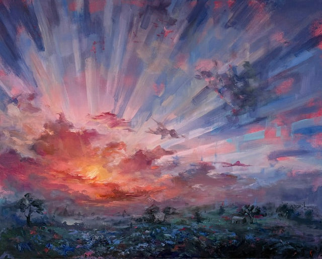 Dawn Over the Farm by Laura Thomas