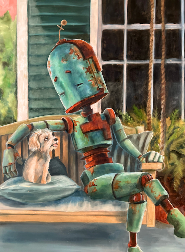Good Little Dog Bot - Robots in Rowboats by Lauren Briere + Paper Print