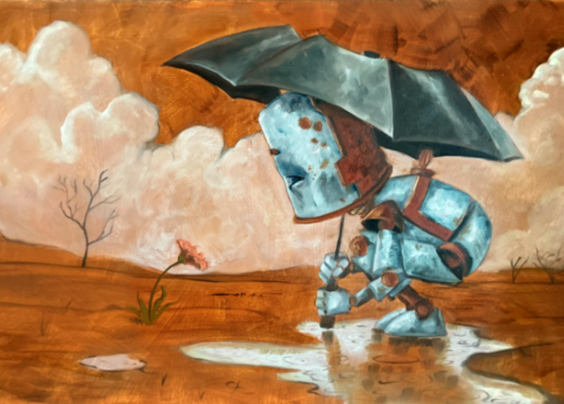 Rain Bot - Robots in Rowboats by Lauren Briere + Paper Print