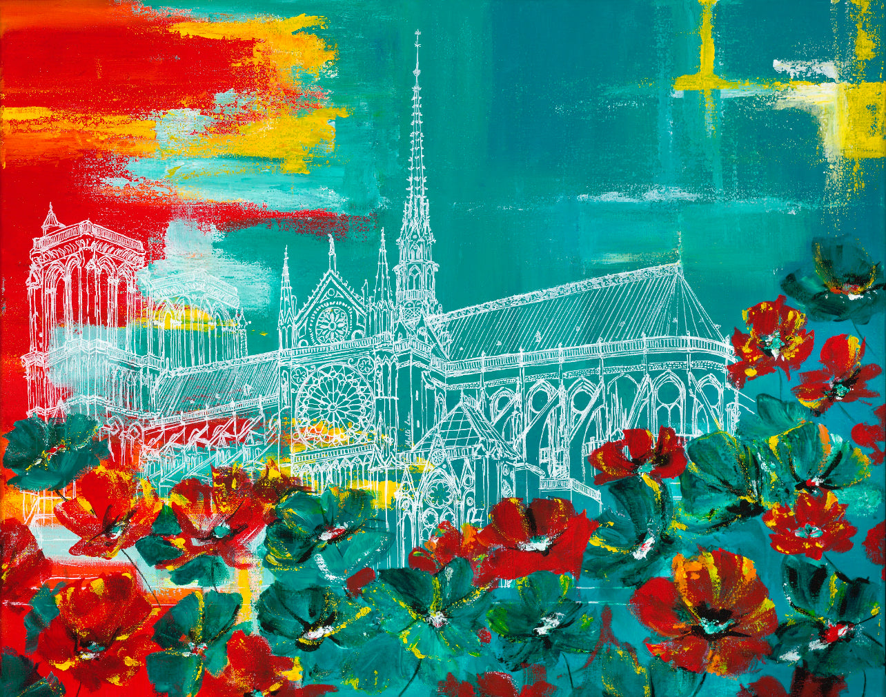 Le Vie en Sarcelle Print by Malti B Lee + 11"x14"