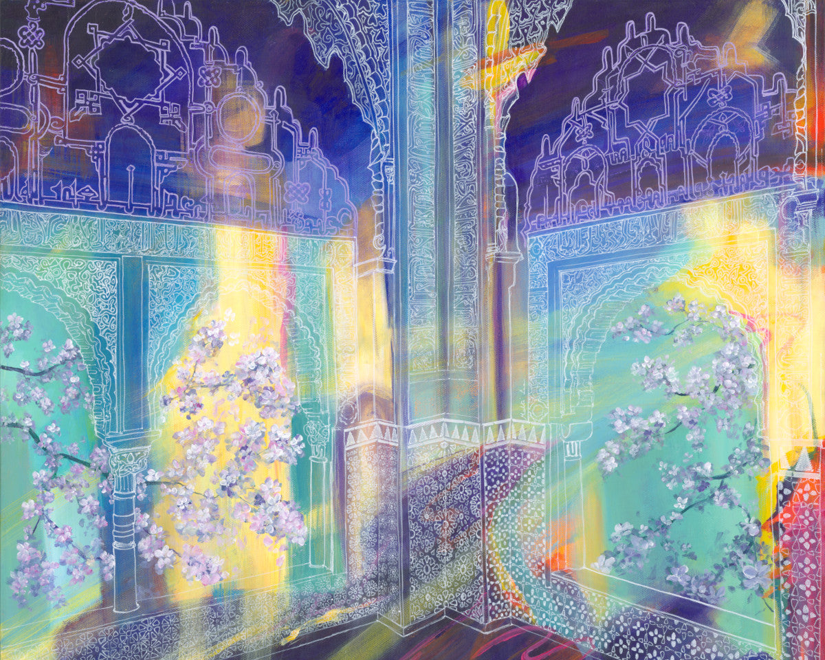 Moonlight on Fortified Walls Print by Malti B Lee + 11"x14"