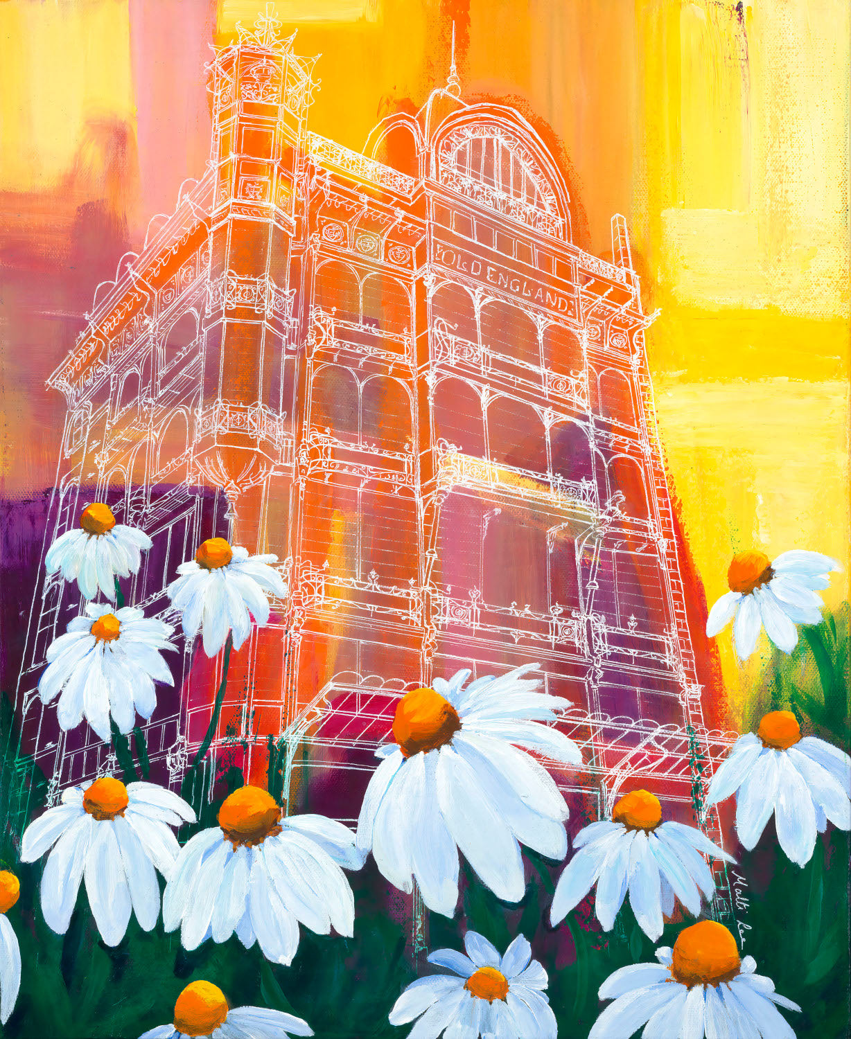 Nouveau de Bruxelles Print by Malti B Lee +11"x14"