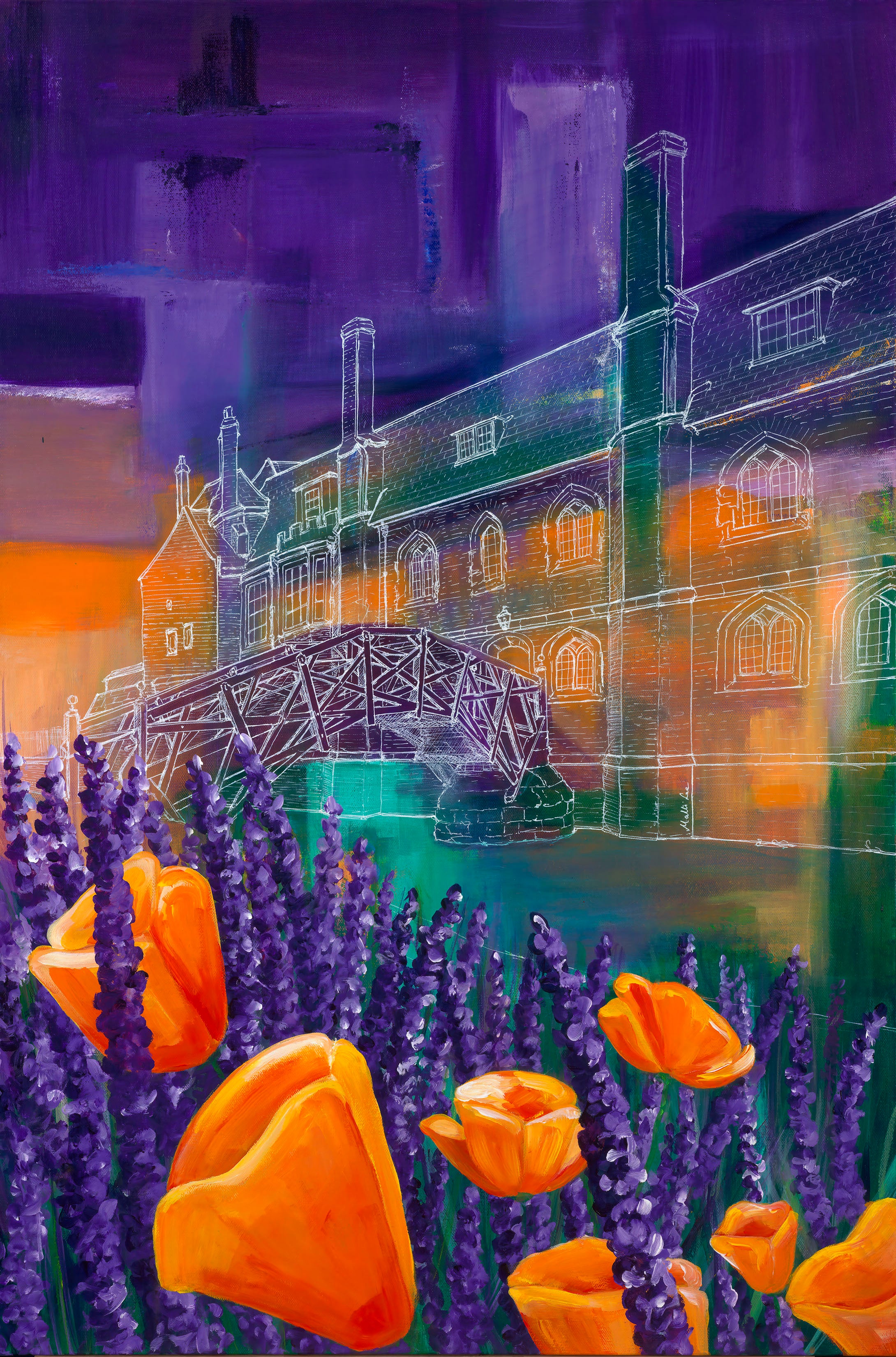 Over the Bridge Print by Malti B Lee +11"x14"