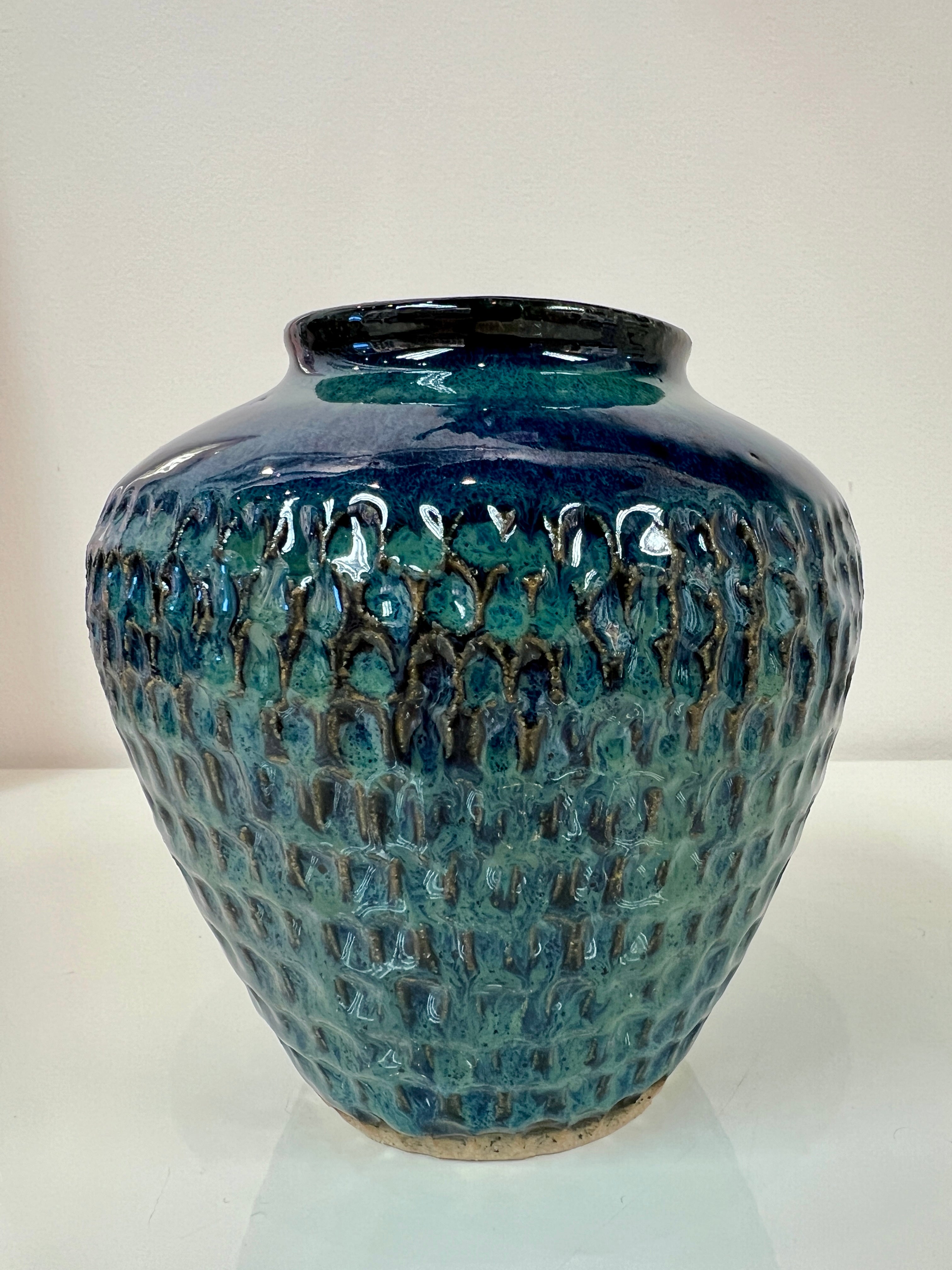 Obsidian Seaweed Vase with Texture by Mark Kazanoff