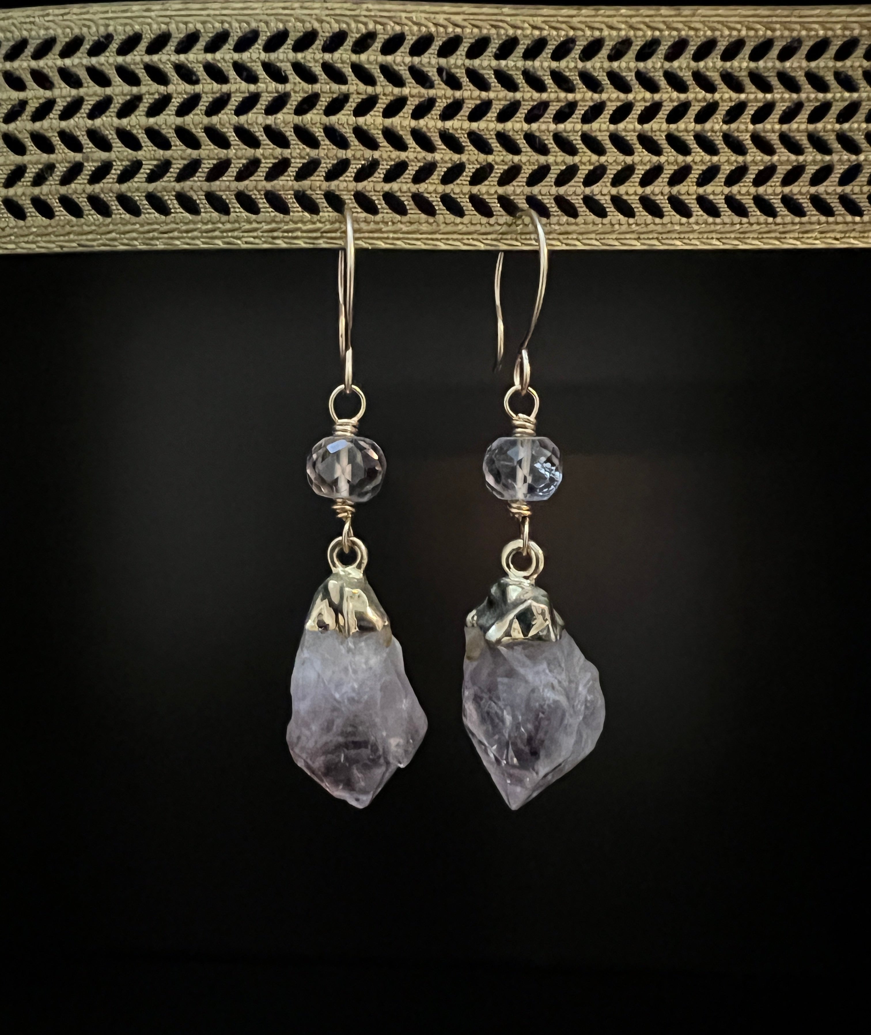 Semi Precious Stone Electroplated Earrings  by Pake + 3 variants
