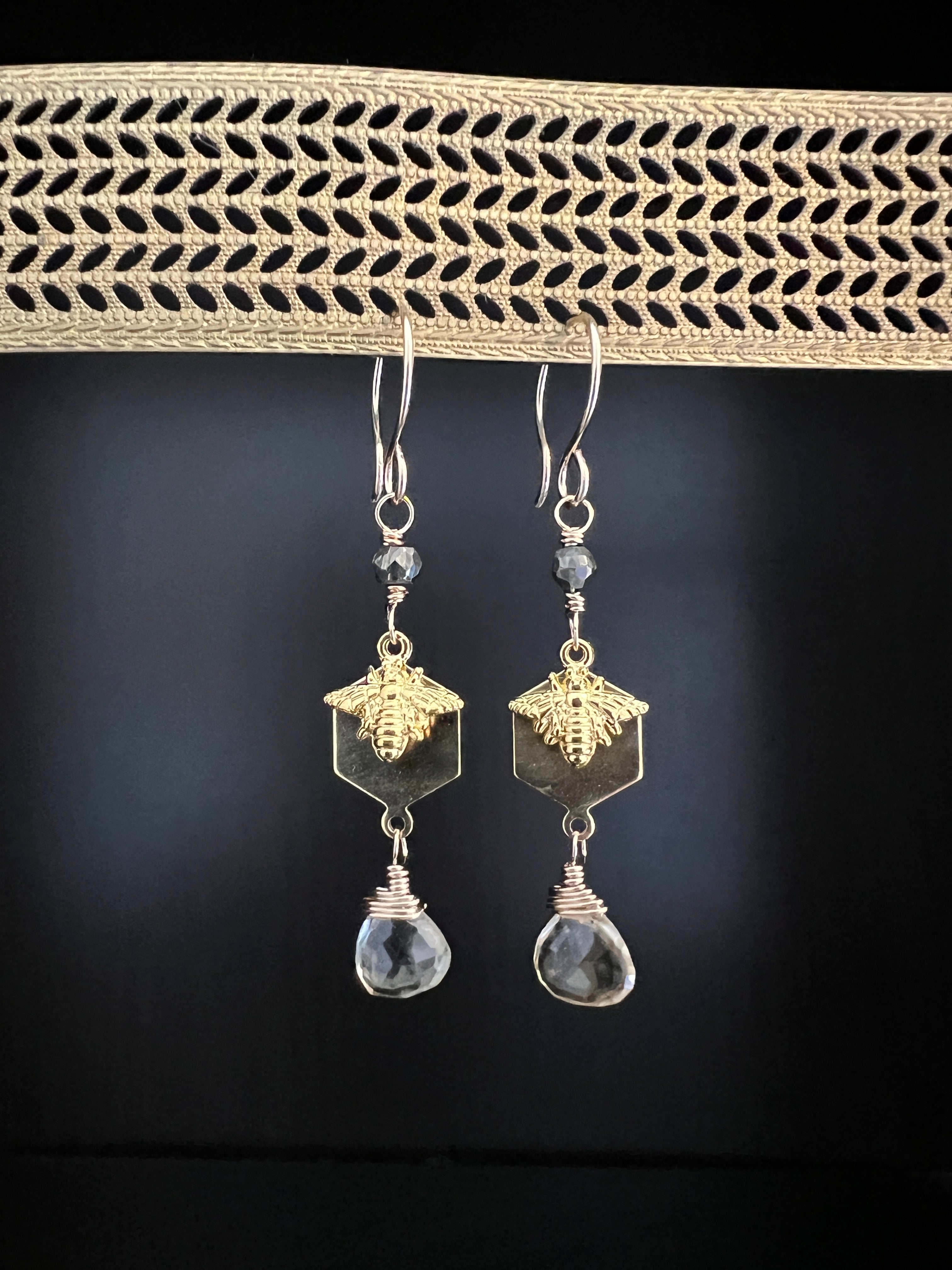Bee and Citrine Earrings by Pake