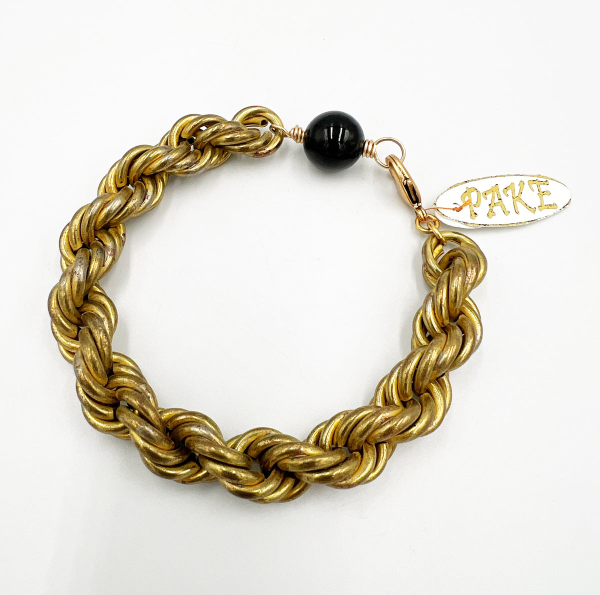 Vintage Coco Chanel Tube Chain with Black Onyx by Pake
