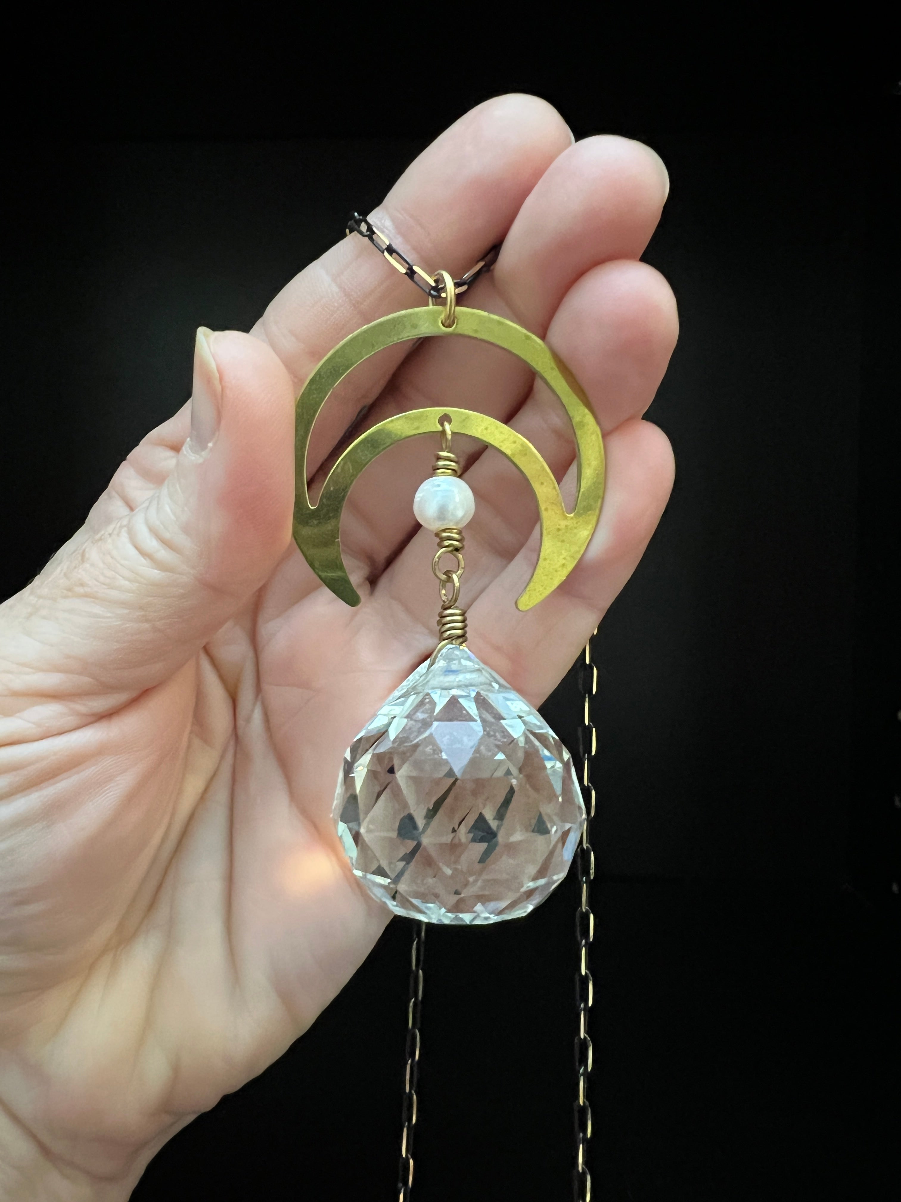 Moon and Prism Necklace by Pake