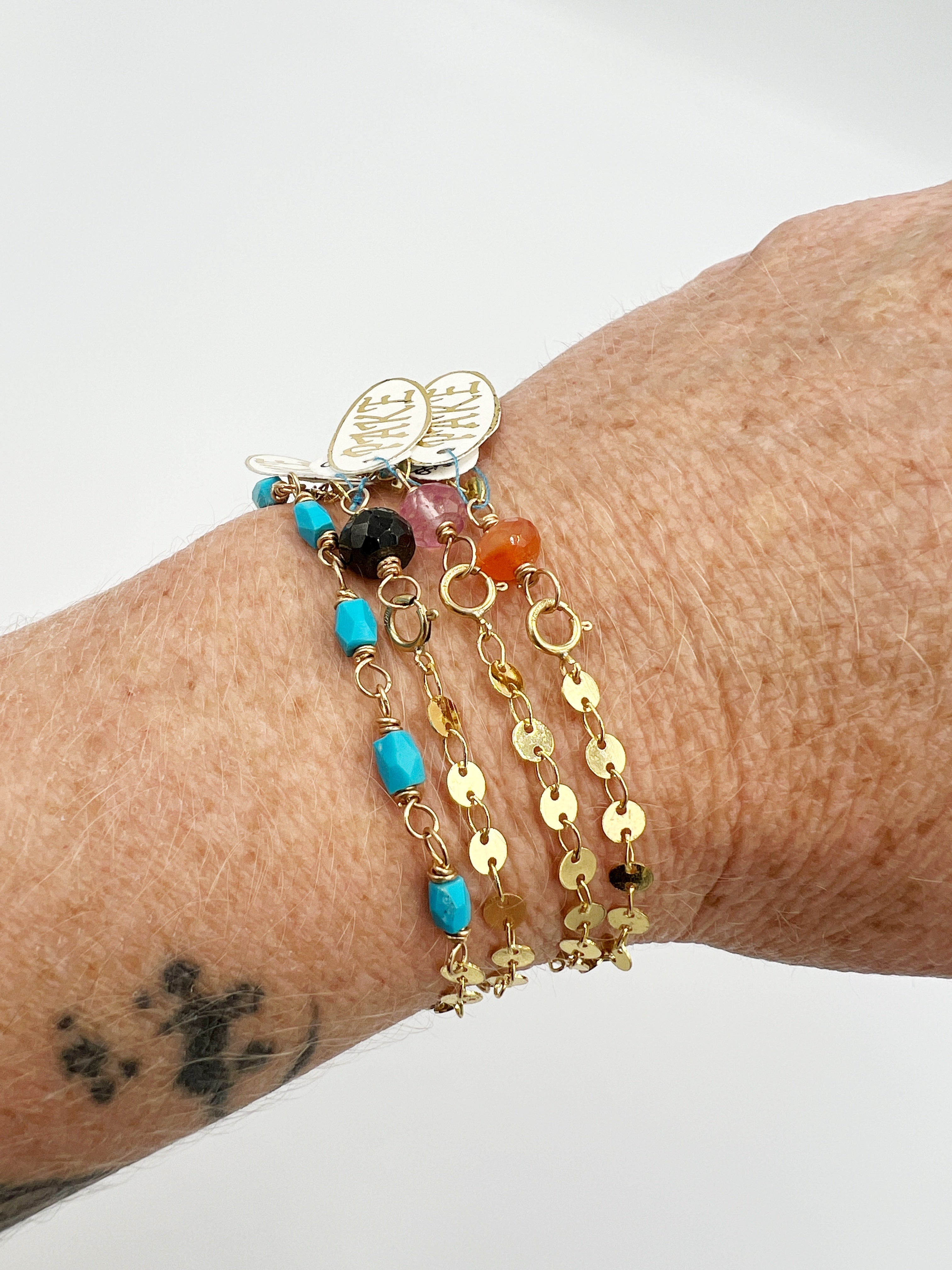 Semi Precious Stone Stacker Bracelets by Pake
