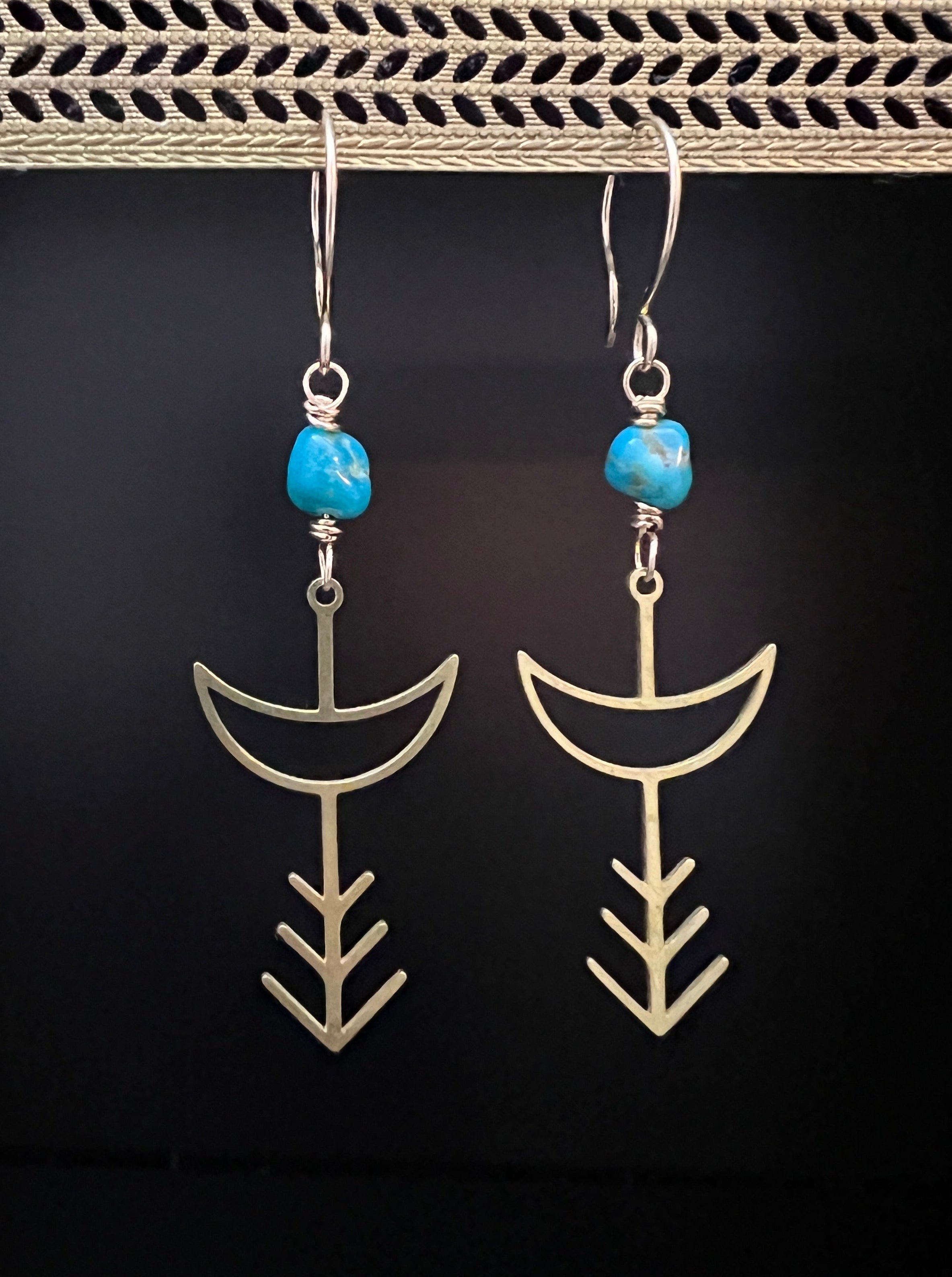Moon Arrows with Turquoise Earrings by Pake