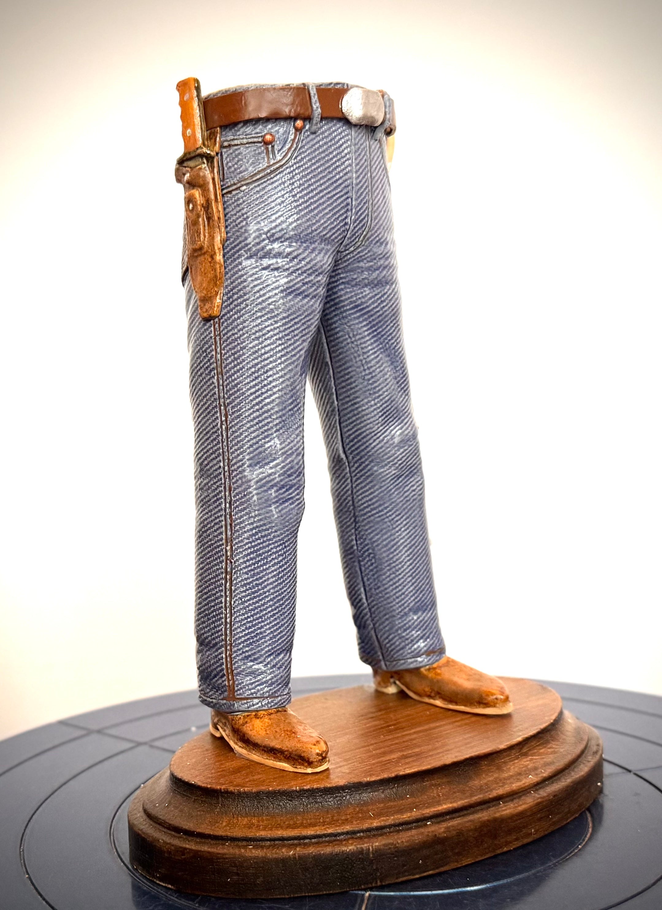 Walkabout Jeans with Long Rifle and Bowie Knife by Pamela Gross