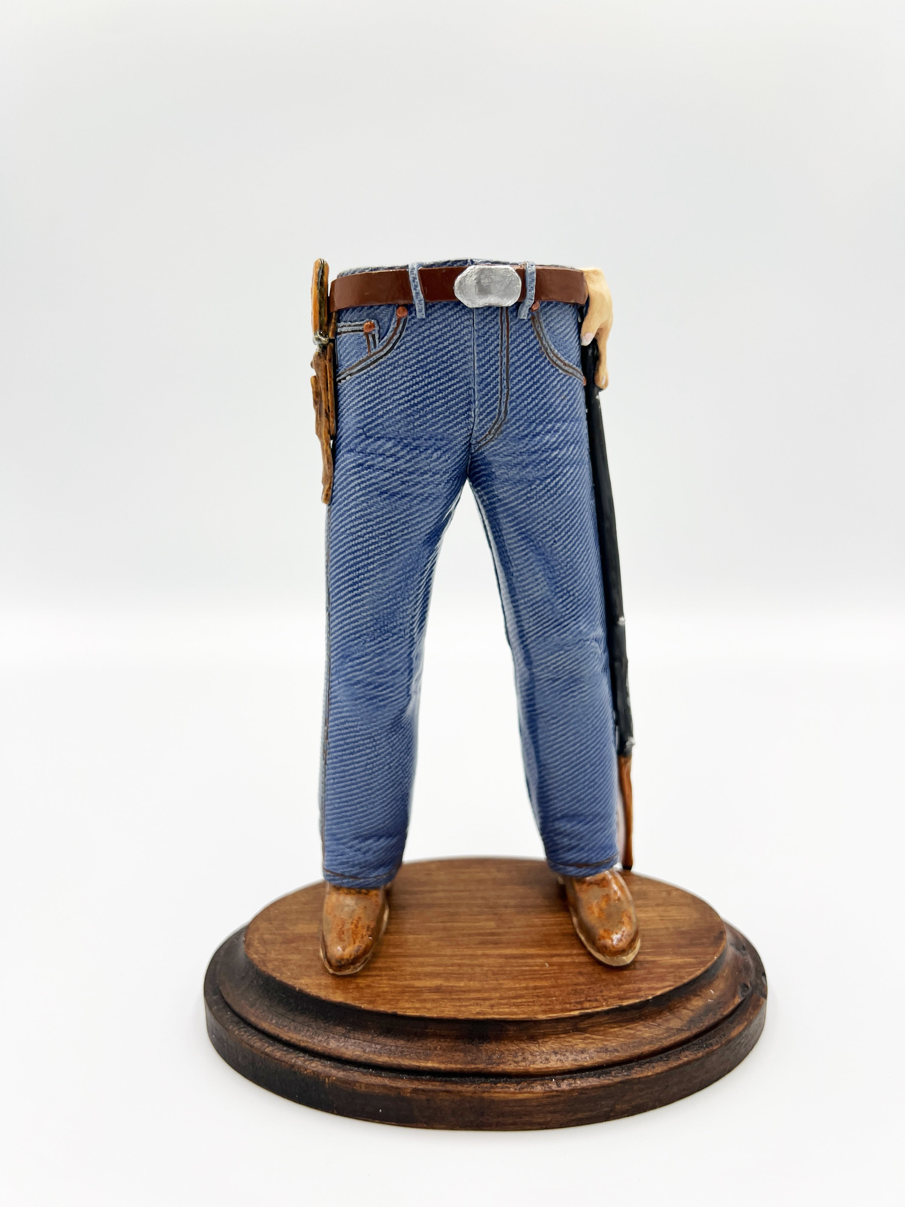 Walkabout Jeans with Long Rifle and Bowie Knife by Pamela Gross