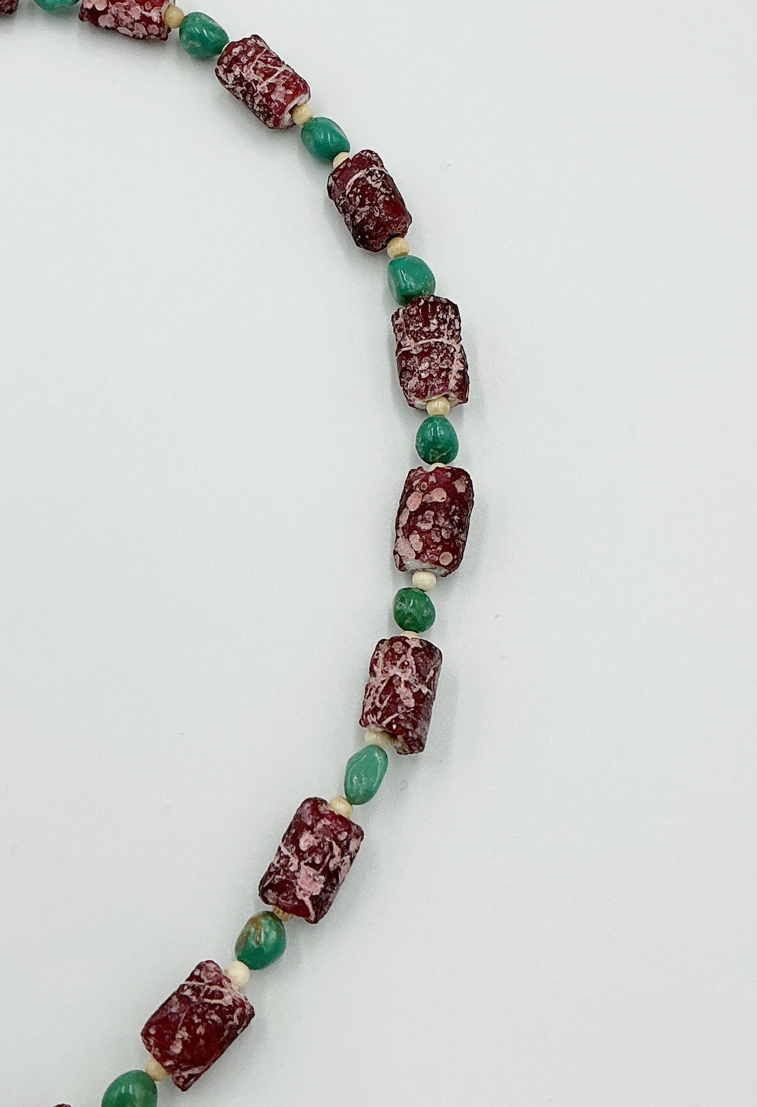 Antique African Glass and Turquoise Necklace by Rebecca Frazier Jewelry