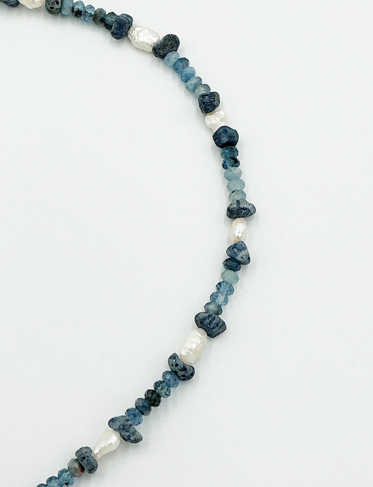 Blue Coral and Aquamarine Necklace by Rebecca Frazier Jewelry