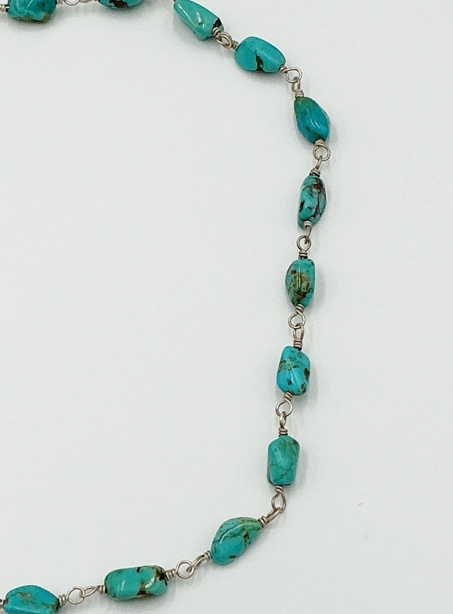 Kingman Turquoise and Sterling Silver Necklace by Rebecca Frazier Jewelry