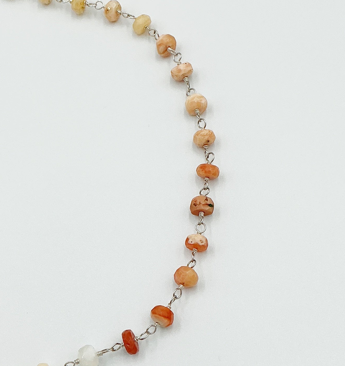 Mexican Fire Opal and Sterling Silver Necklace by Rebecca Frazier Jewelry