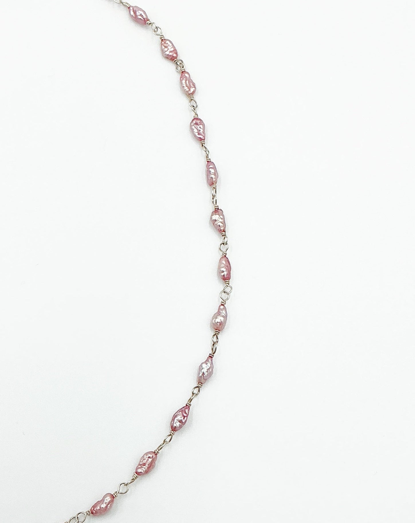 Pink Pearl and Sterling Silver Necklace by Rebecca Frazier Jewelry