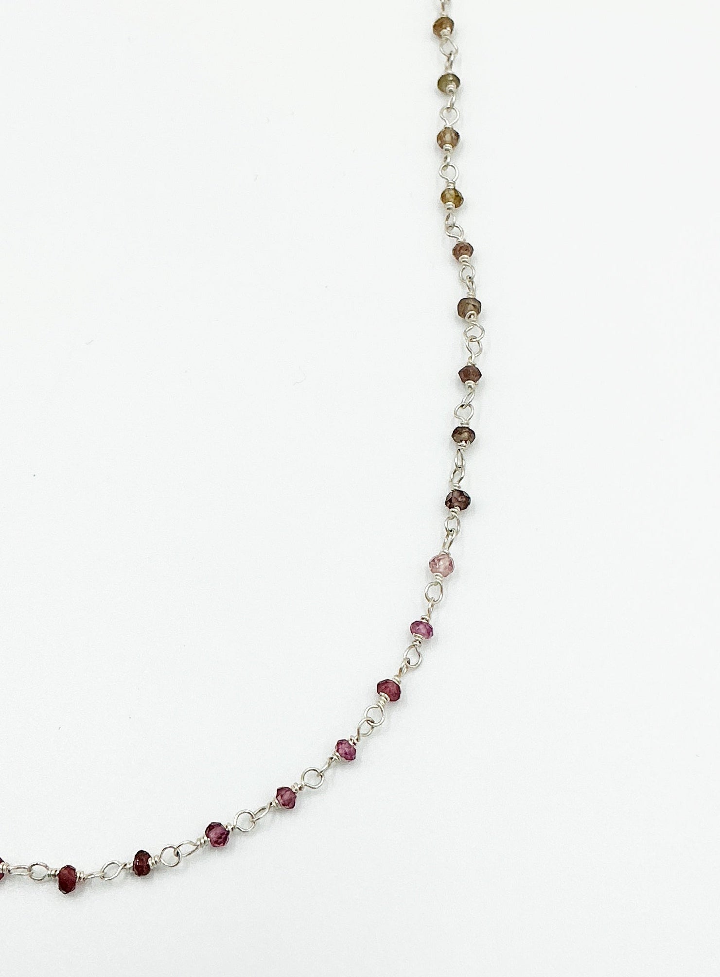 Watermelon Tourmaline and Sterling Silver Necklace by Rebecca Frazier Jewelry