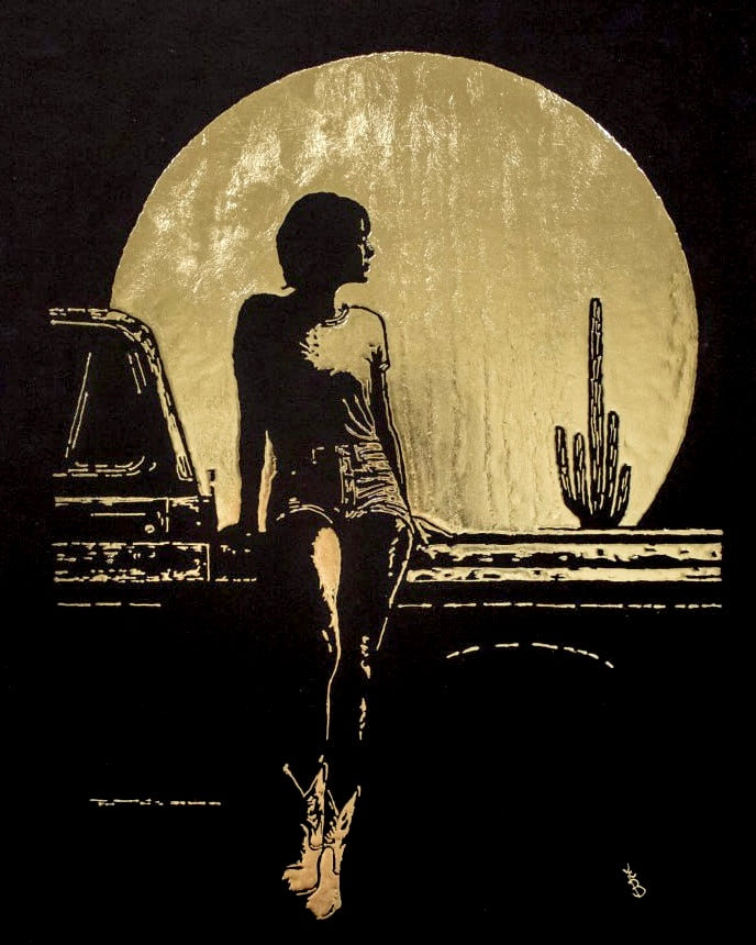 Saguaro Moon Print by Victor Selin