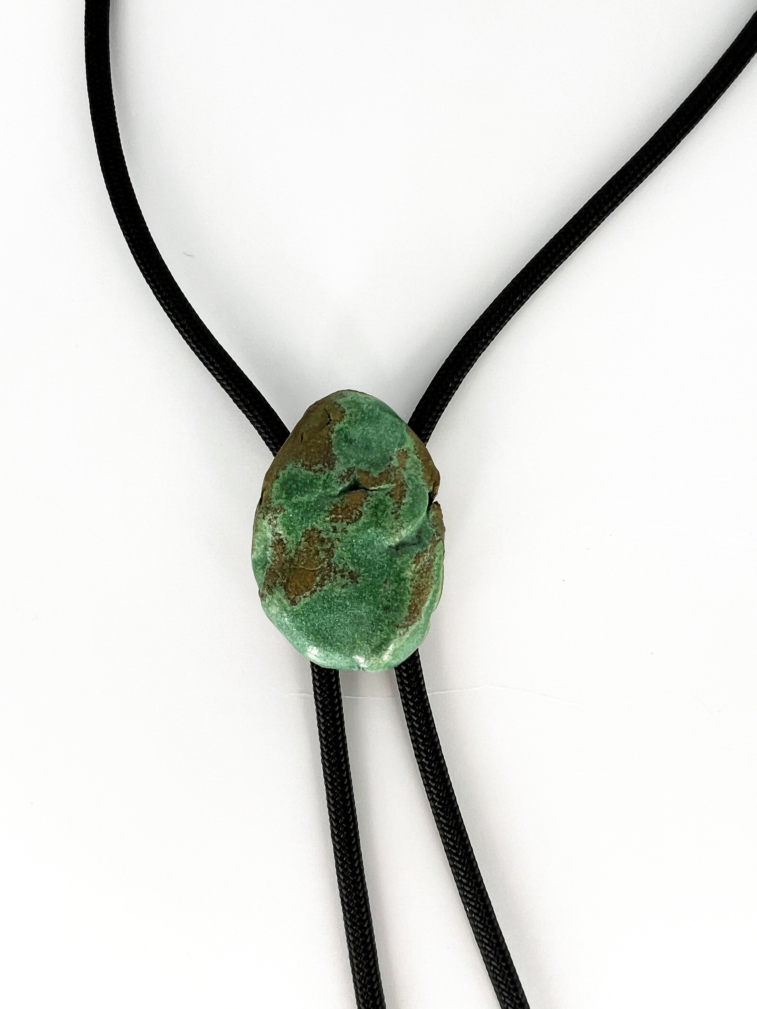 Matte Turquoise Ceramic "Stone" Bolo Tie #1 by Sarah Beth Pottery