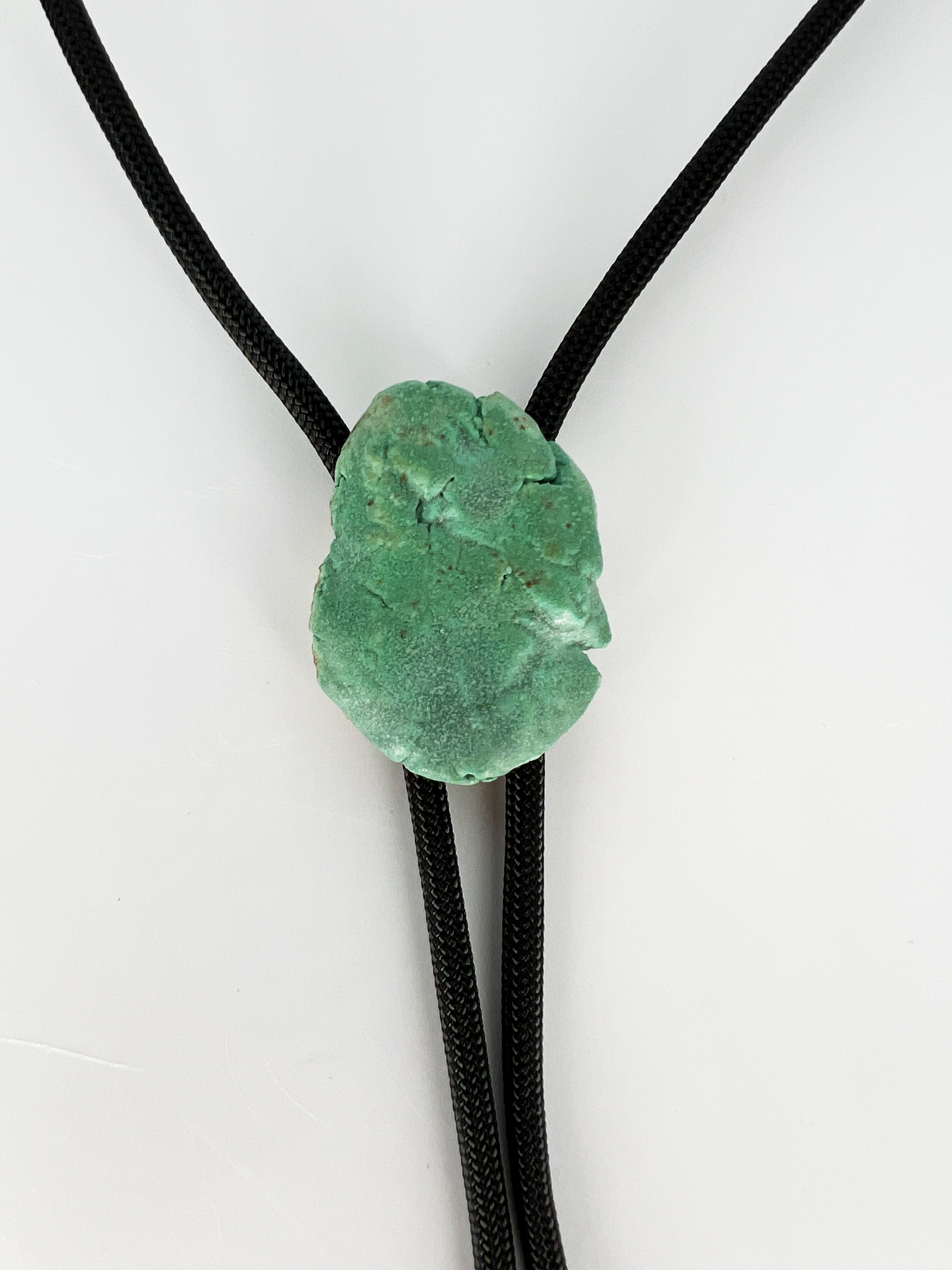 Matte Turquoise Ceramic "Stone" Bolo Tie #2 by Sarah Beth Pottery