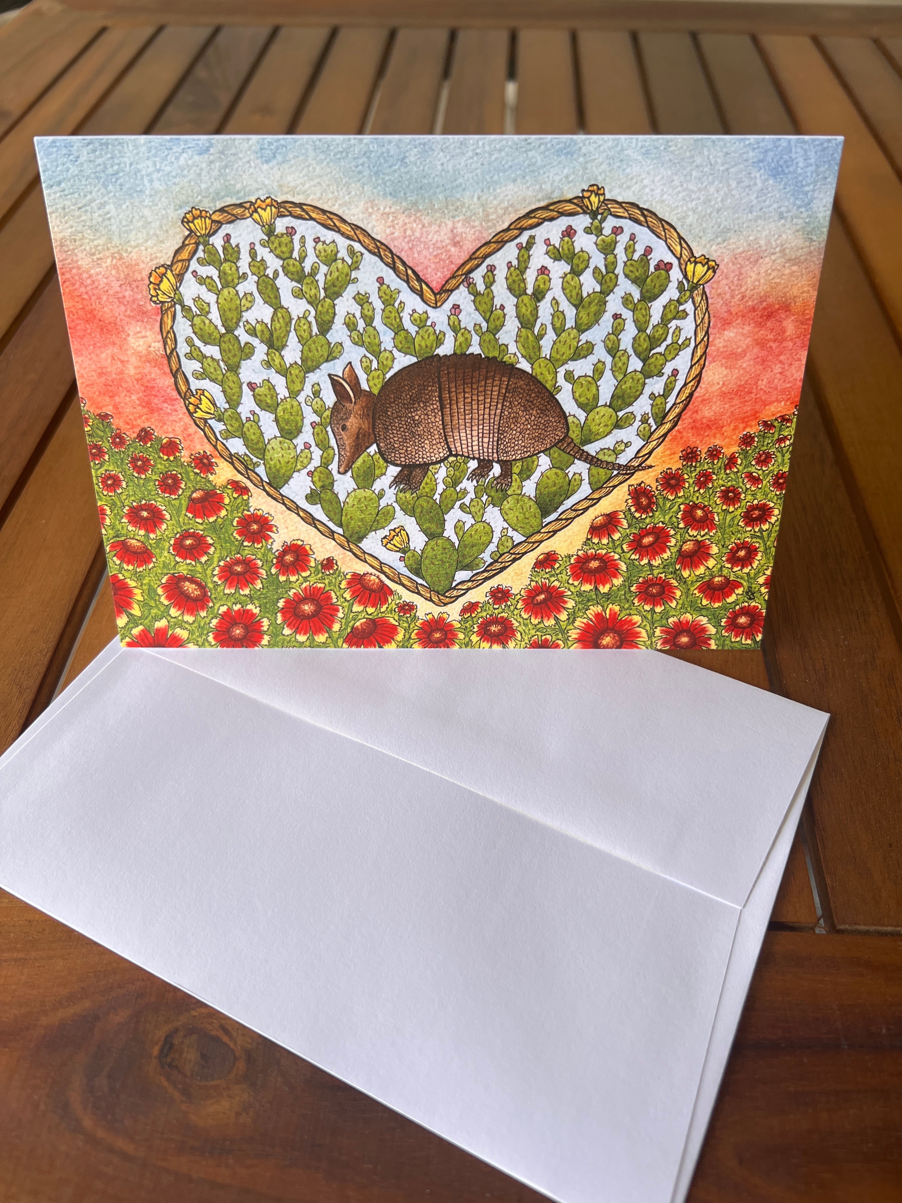 Armadillo Greeting Card by Sarah Figueroa