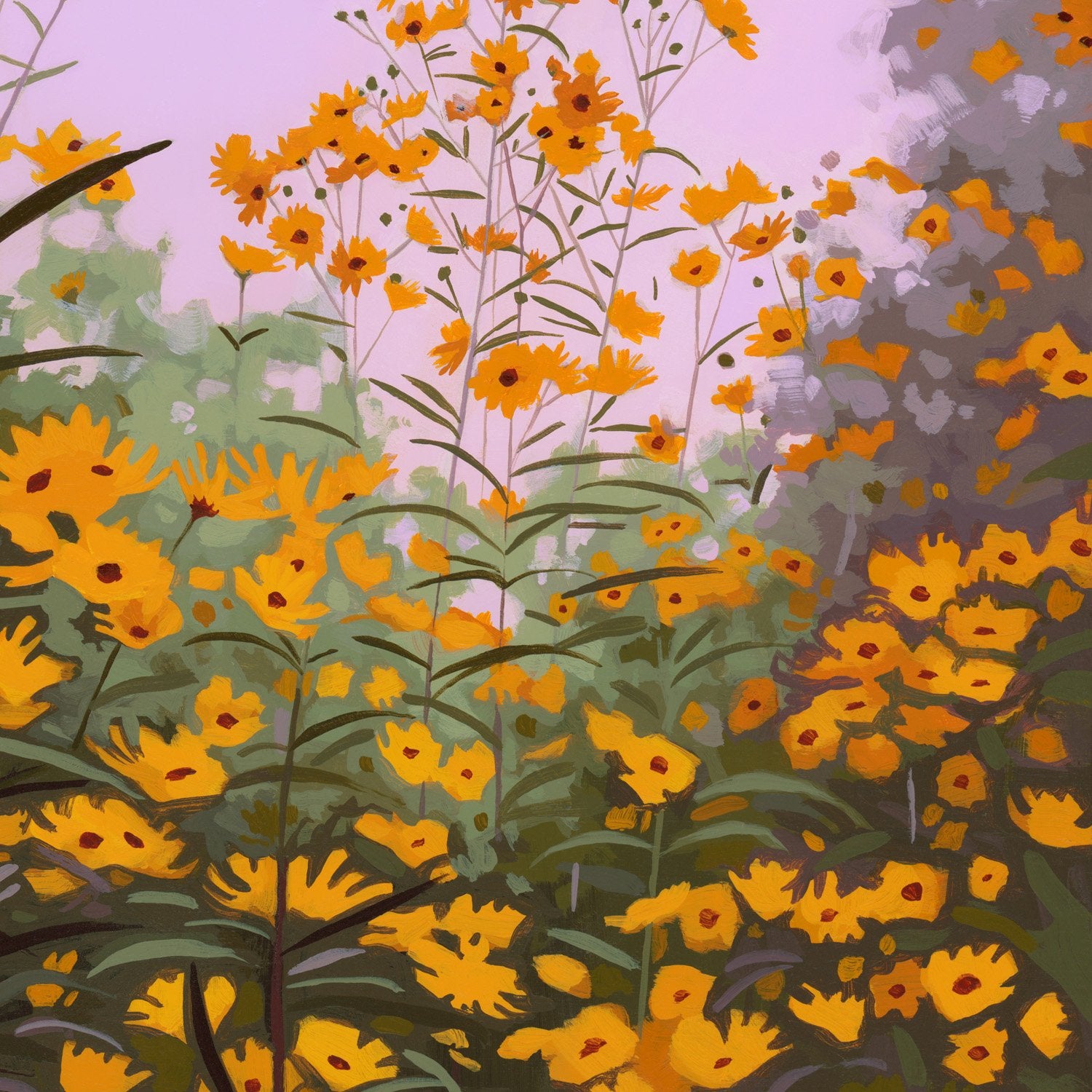 Sunrise Sunflowers Print by  Sarah Moore + 11x14