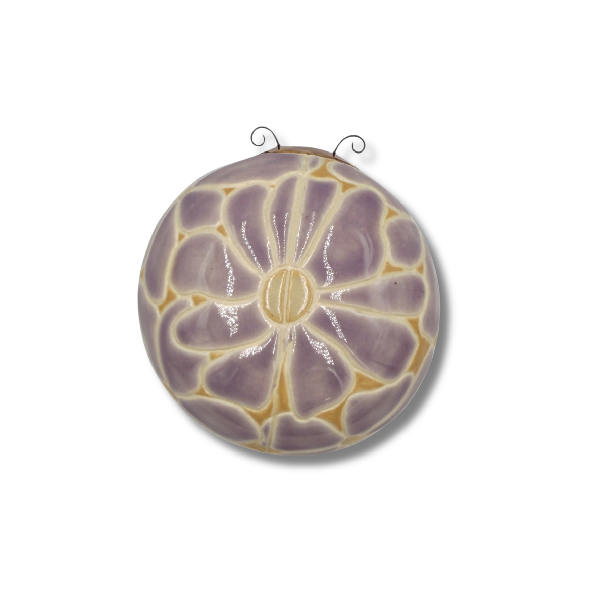 Lilac Floral Ladybug by Sarah Beth Pottery