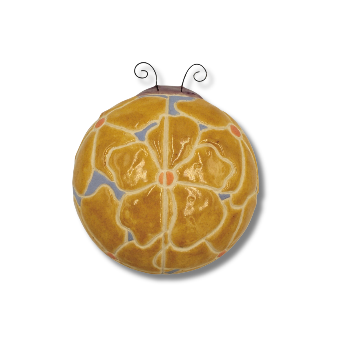 Goldenrod Floral Ladybug by Sarah Beth Pottery