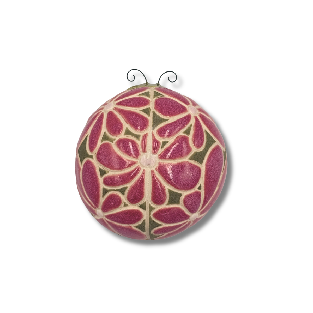 Lipstick Floral Ladybug by Sarah Beth Pottery