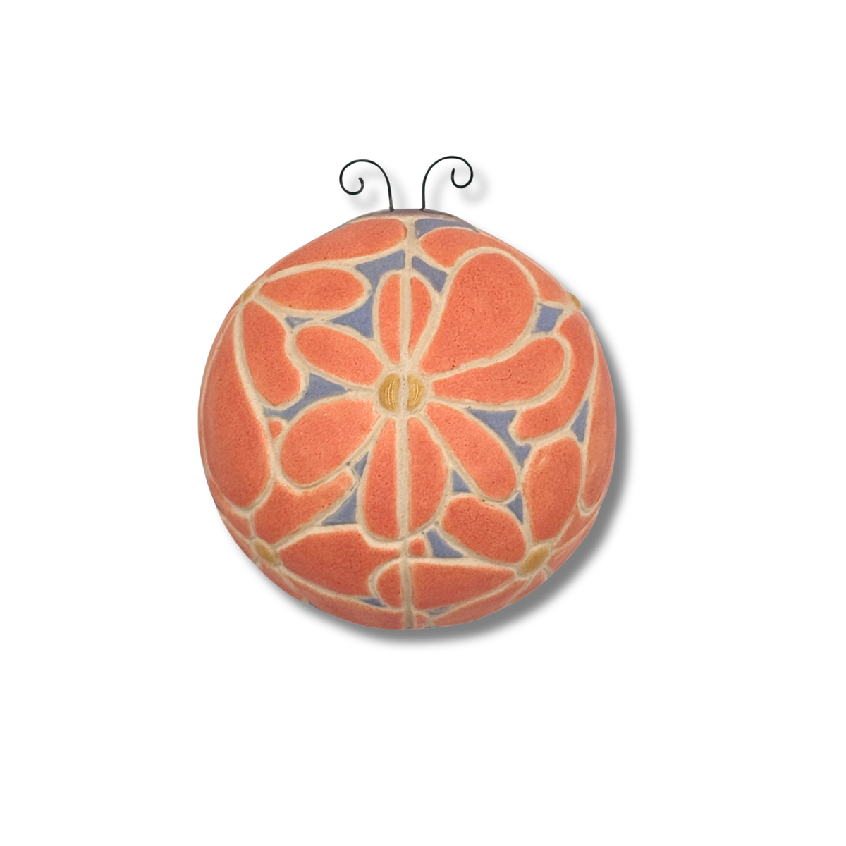 Coral Floral Ladybug by Sarah Beth Pottery