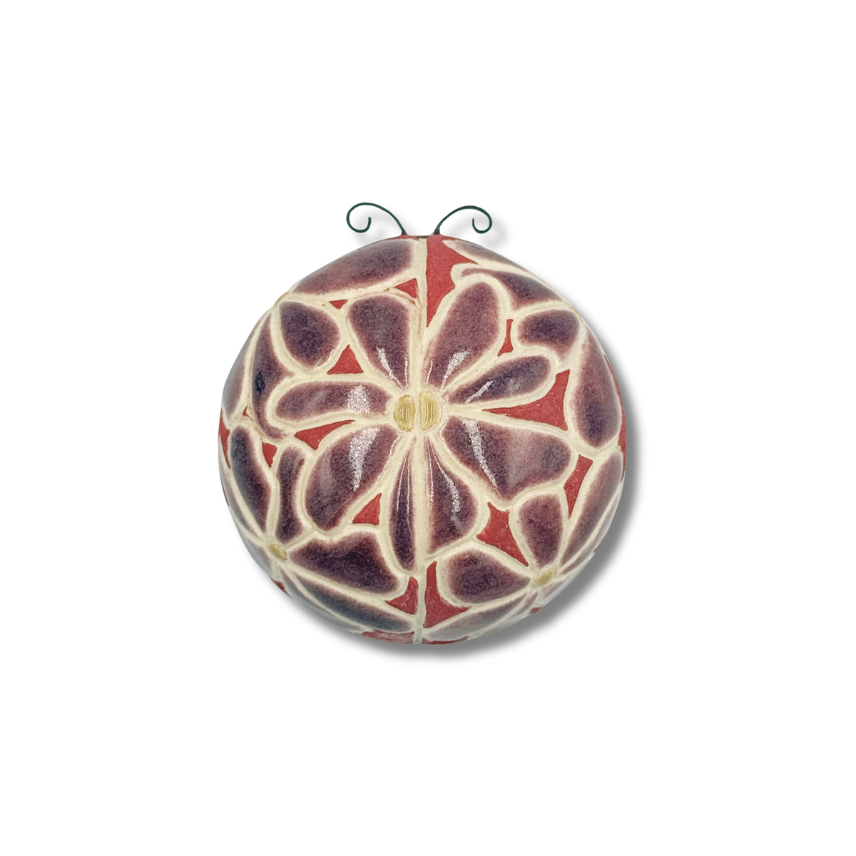 Merlot Floral Ladybug by Sarah Beth Pottery