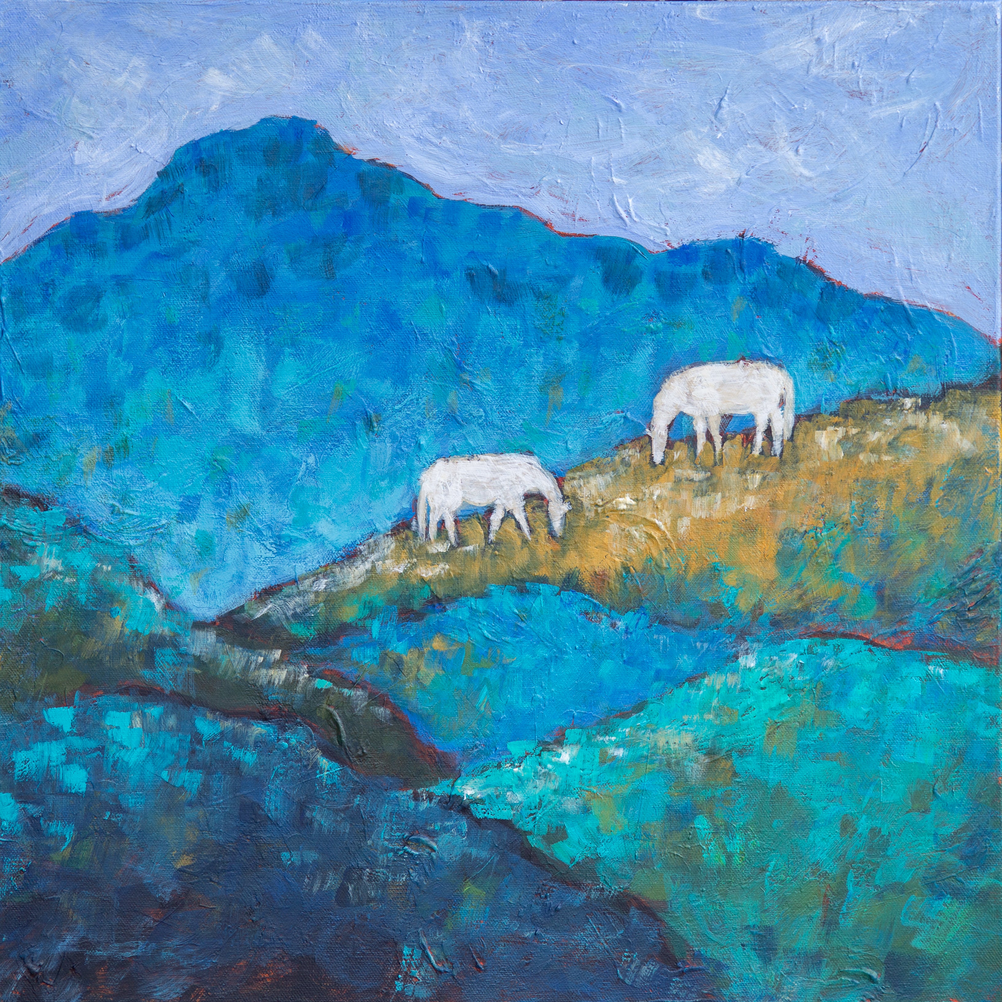 Two Horses and Hills by Sheila Scott