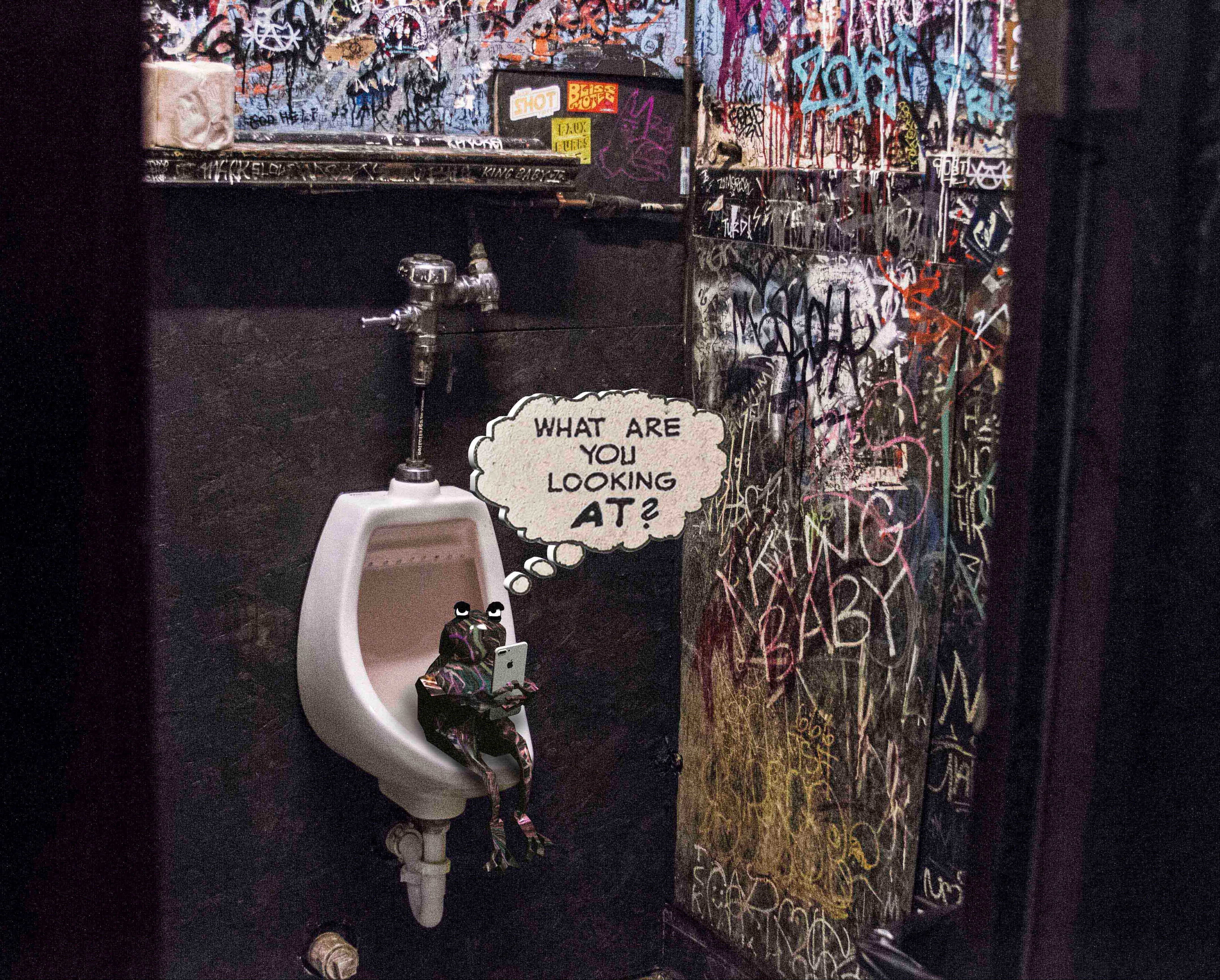 Pudgy the Alien Urinal Print by John Donofrio