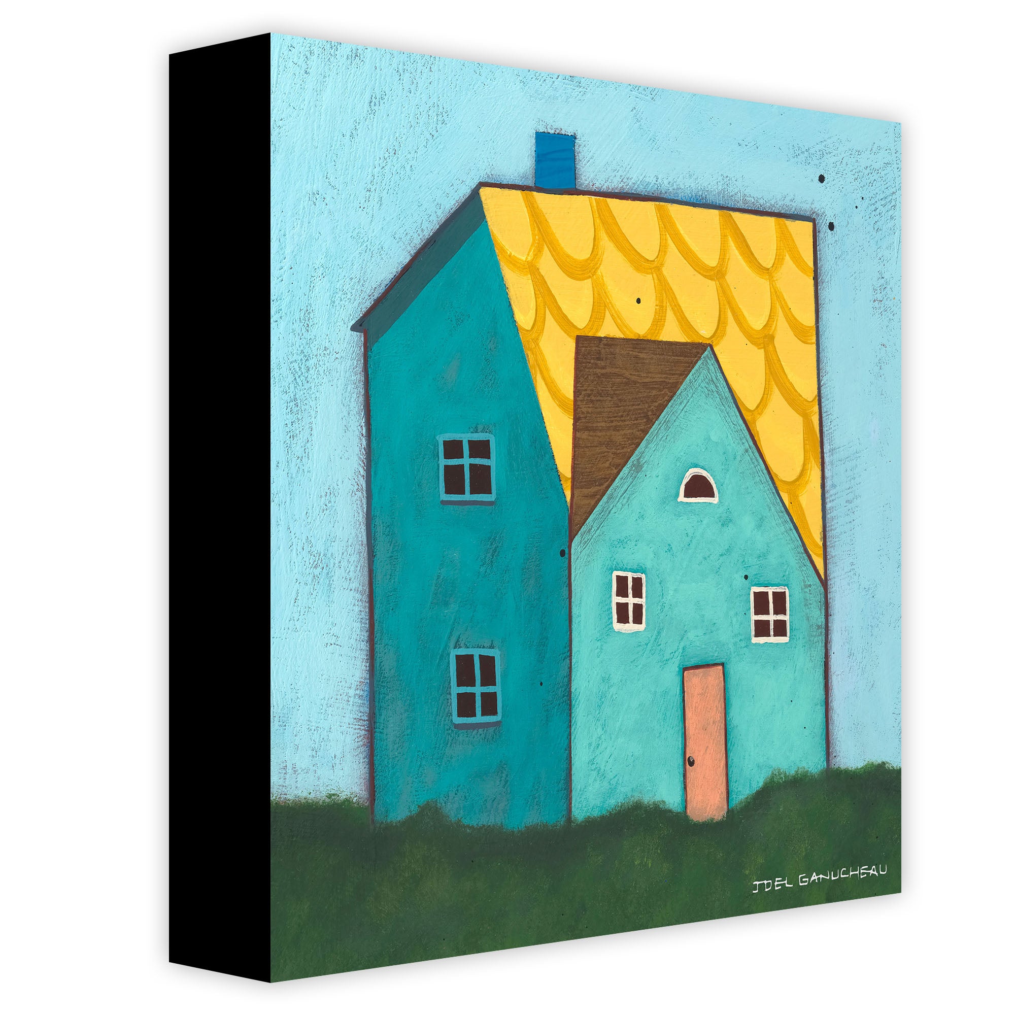 Teal House Canvas Print by Joel Ganucheau