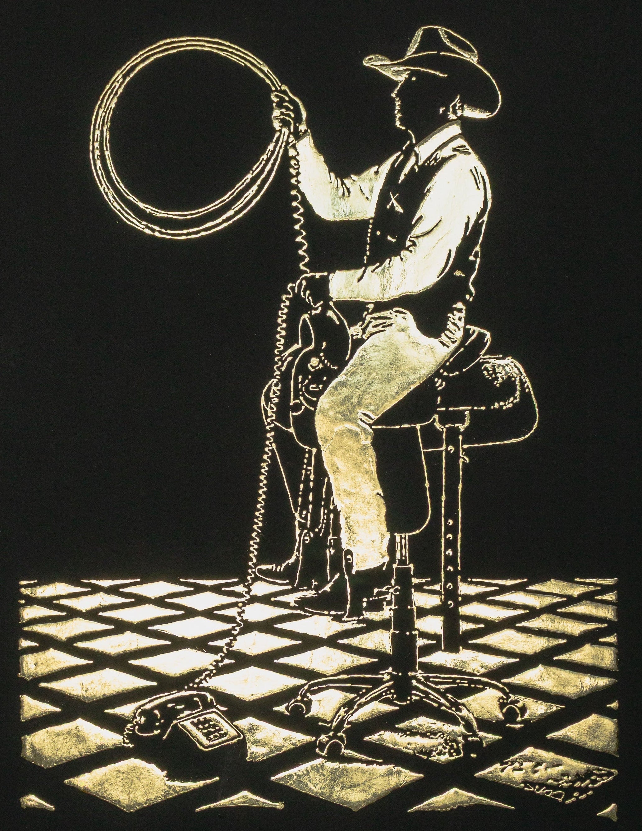 Cowboy on Hold Print by Victor Selin