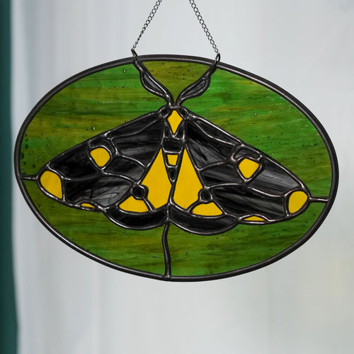 Stained Glass Yellow Moth by Endeavor Glass