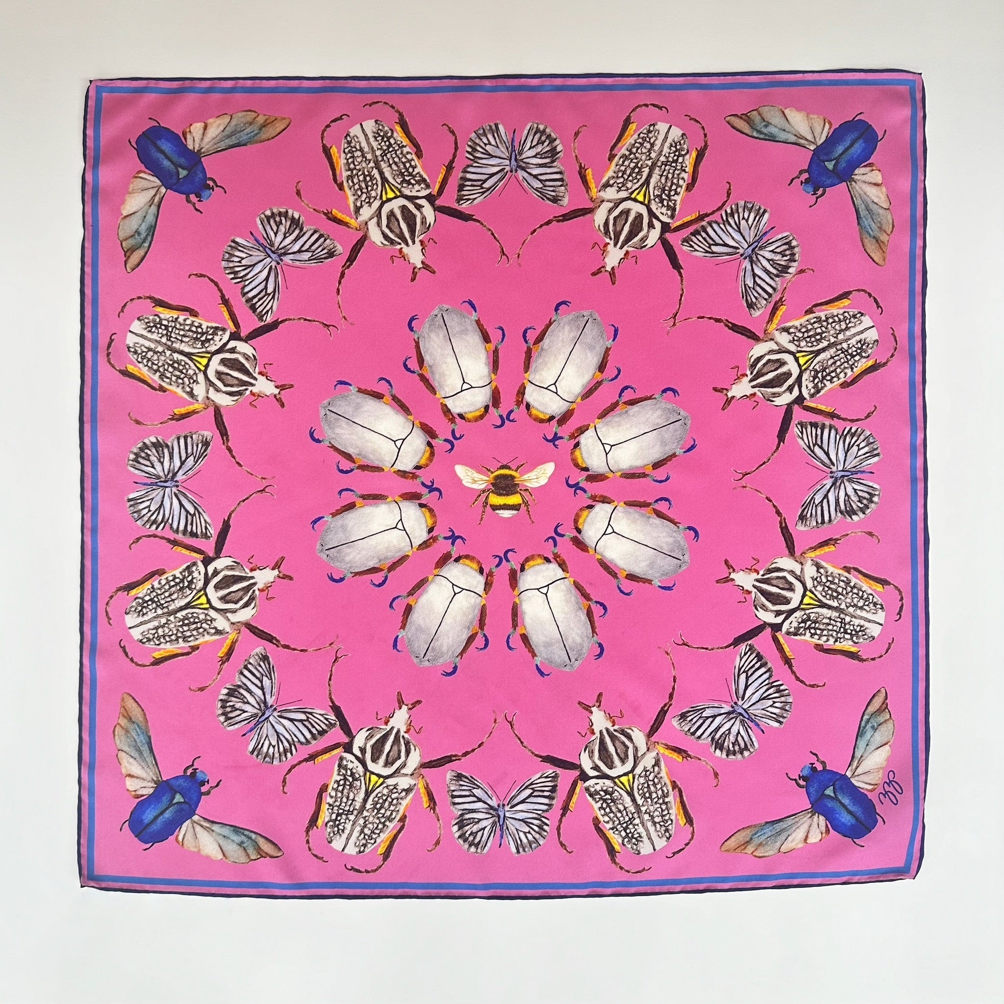 Bug Scarf - Key West Pink - 100% Silk by ZZ Perry
