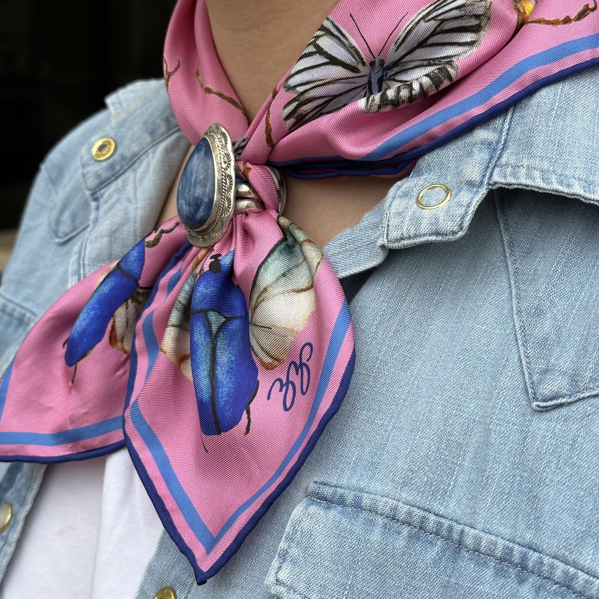 Bug Scarf - Key West Pink - 100% Silk by ZZ Perry