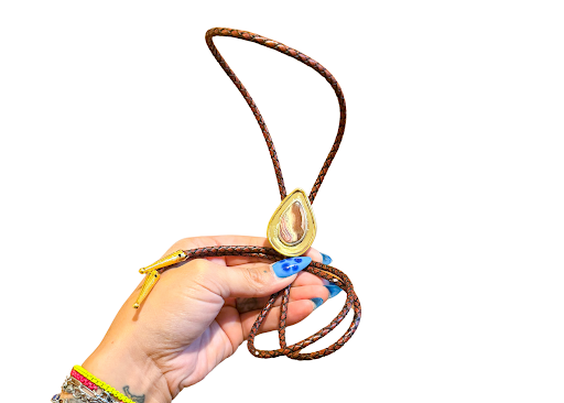 Rhodocrosite Teardrop Bolo Tie by & The Minotaur