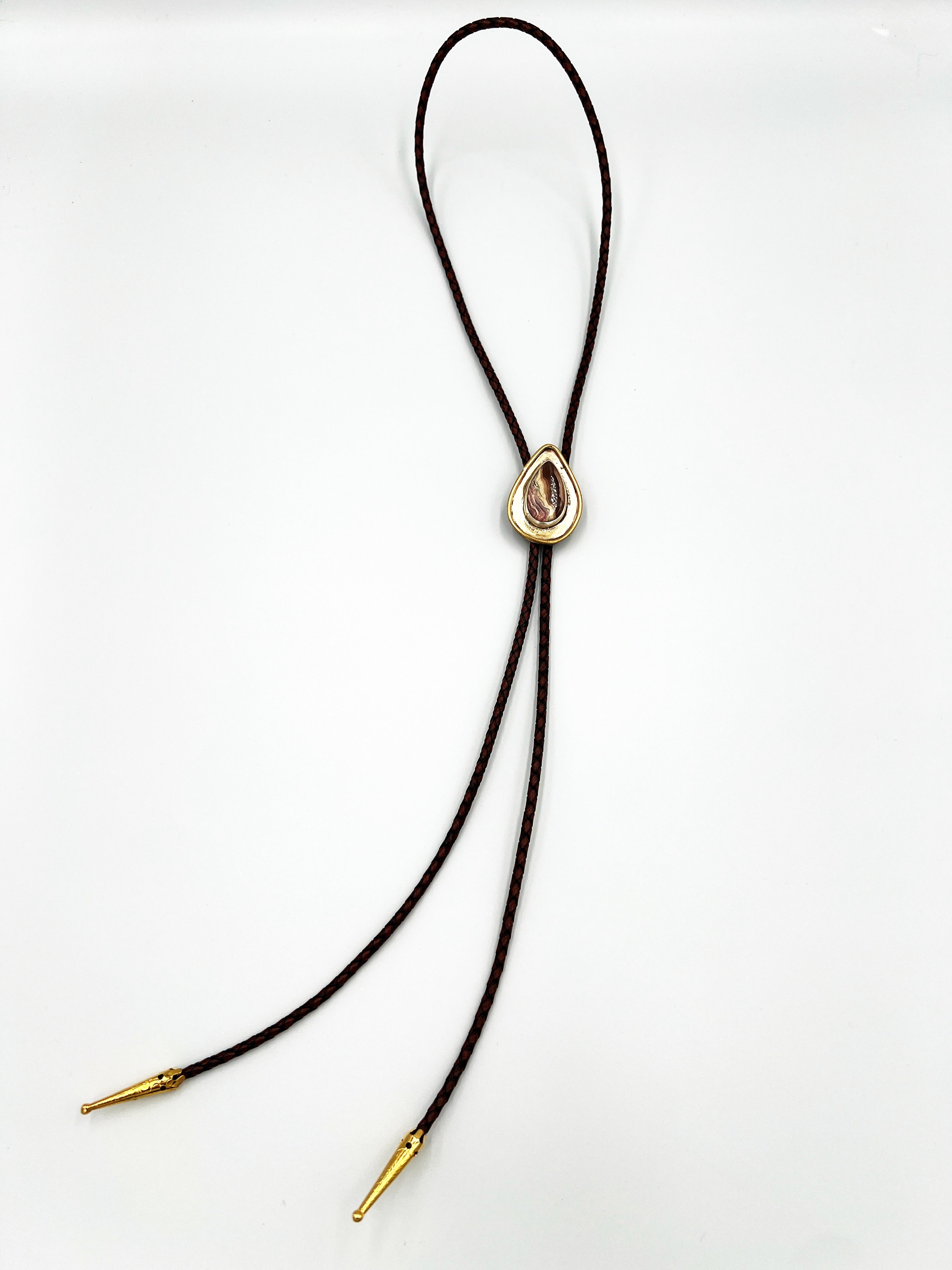 Rhodocrosite Teardrop Bolo Tie by & The Minotaur