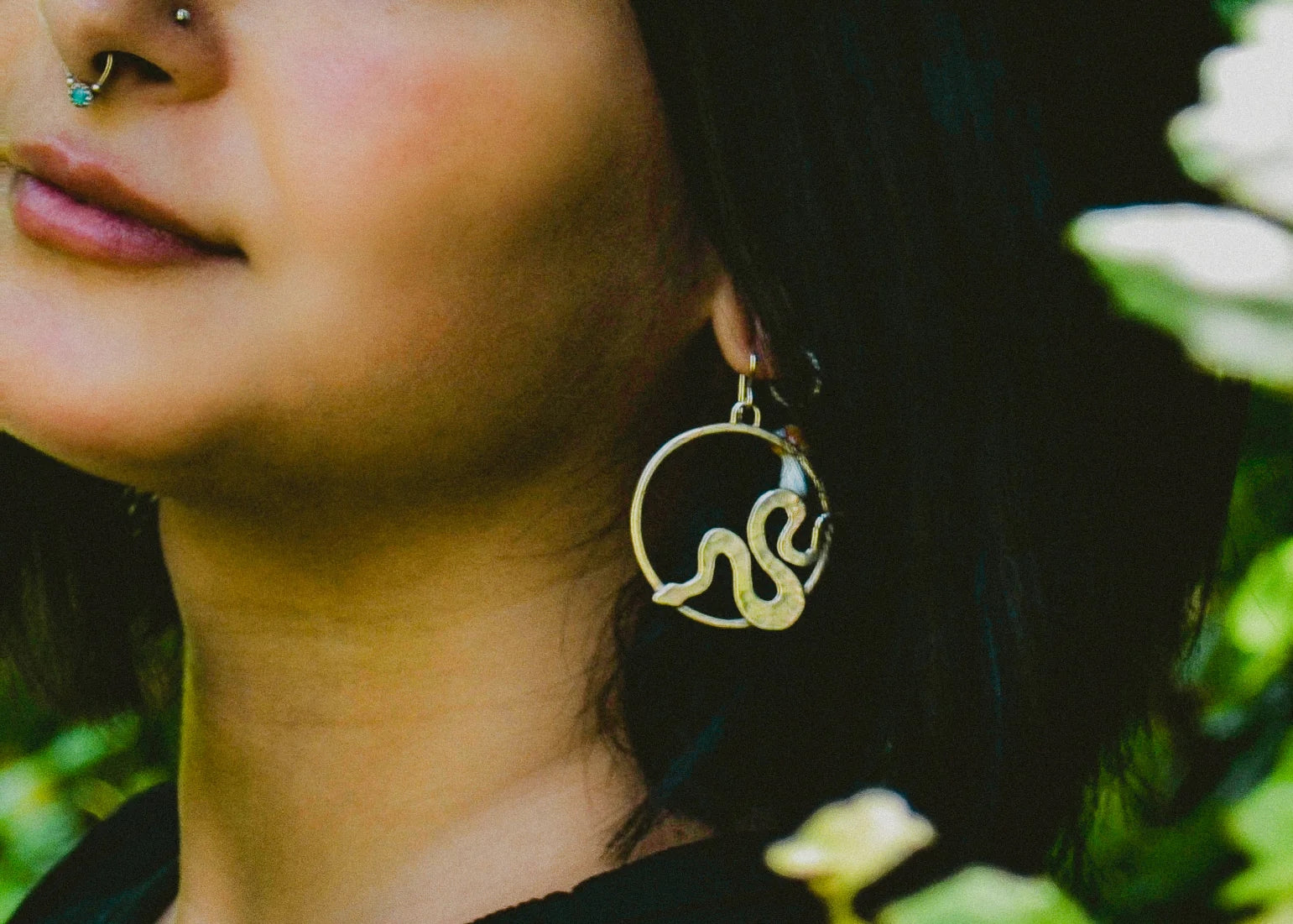Mini Snake Hoop Earrings by & The Minotaur
