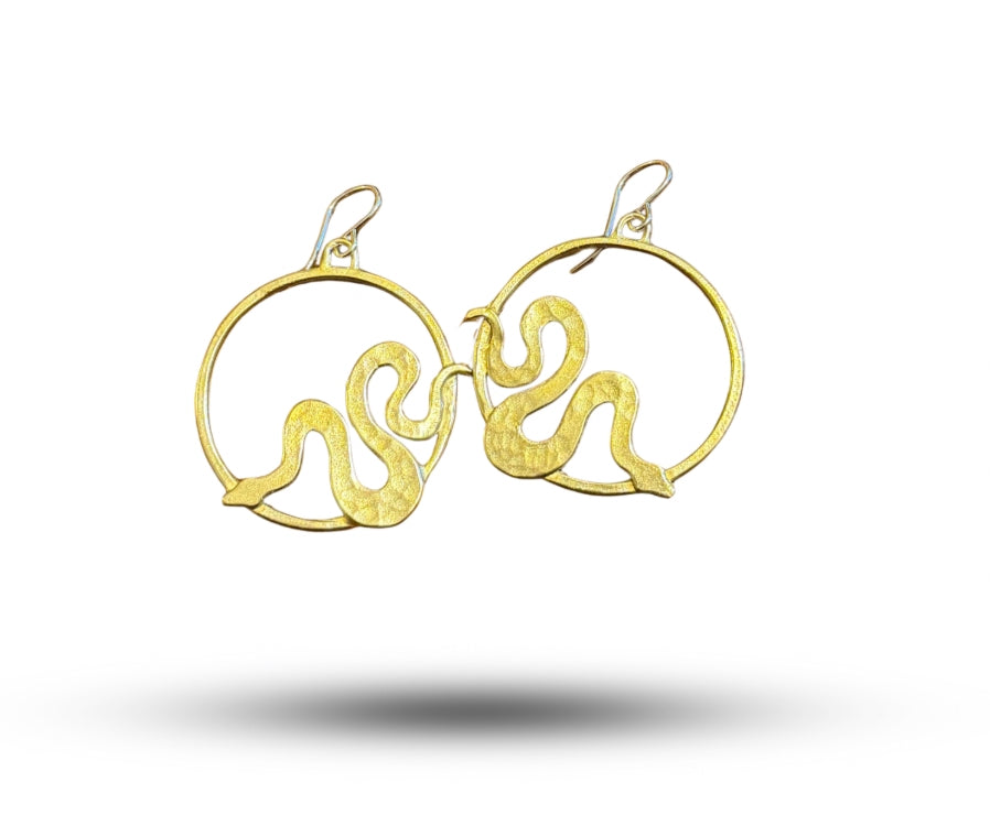 Mini Snake Hoop Earrings by & The Minotaur